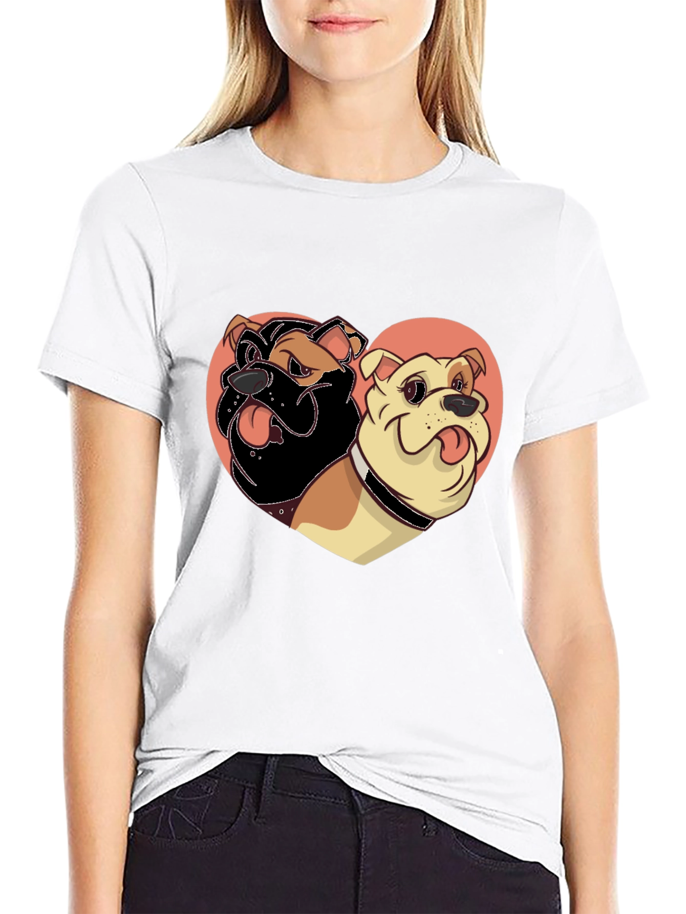 Dog Heart Graphic T-Shirt - Black
