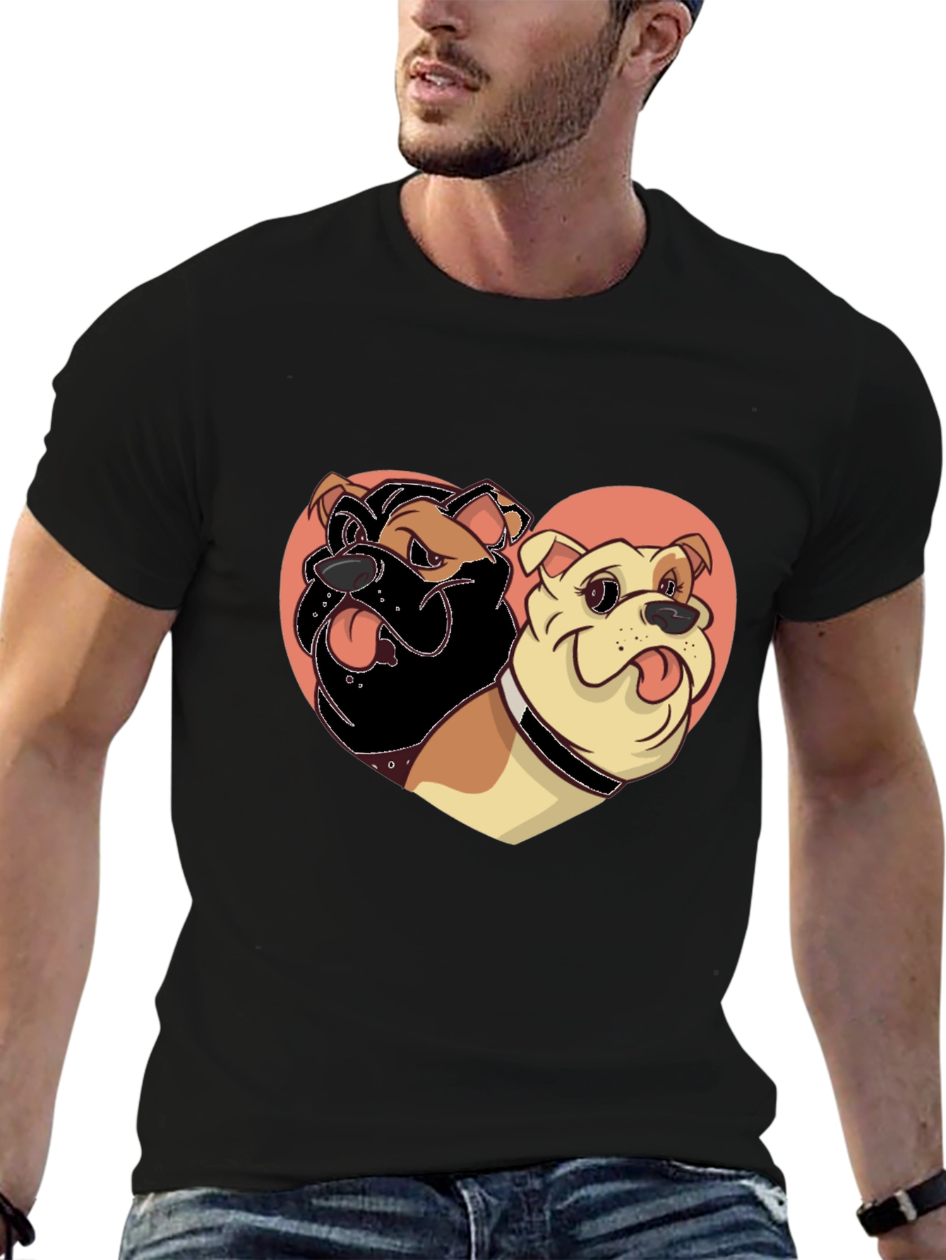 Dog Heart Graphic T-Shirt - Black