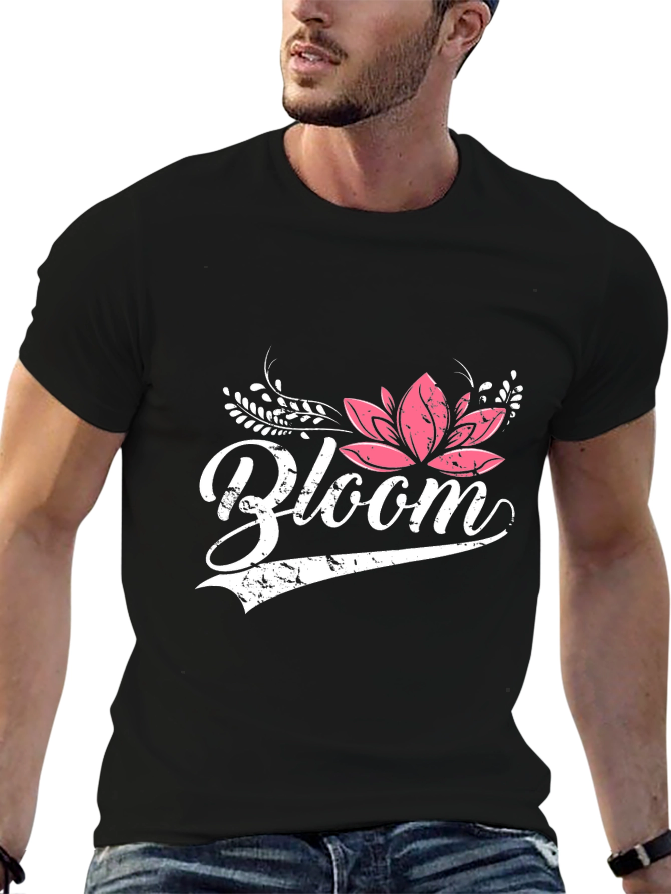 Bloom Graphic Tee - Black Cotton Shirt