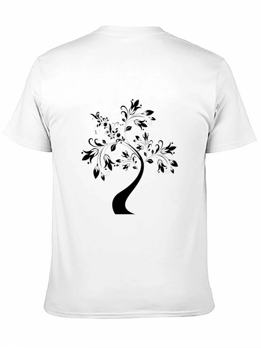 Elegant Tree Graphic Black T-Shirt