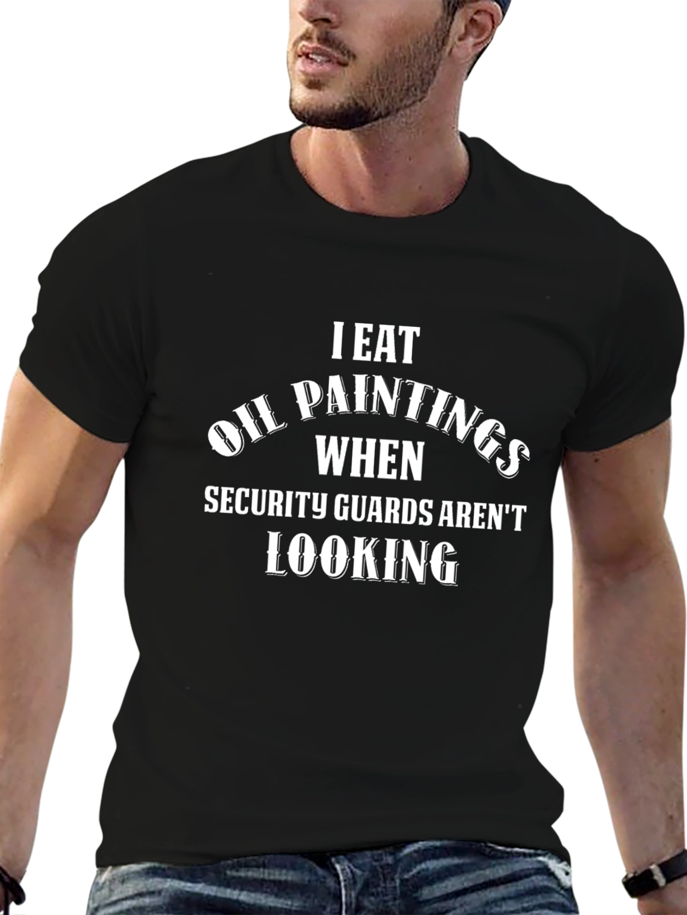 I Eat Oil Paintings Funny Black T-Shirt
