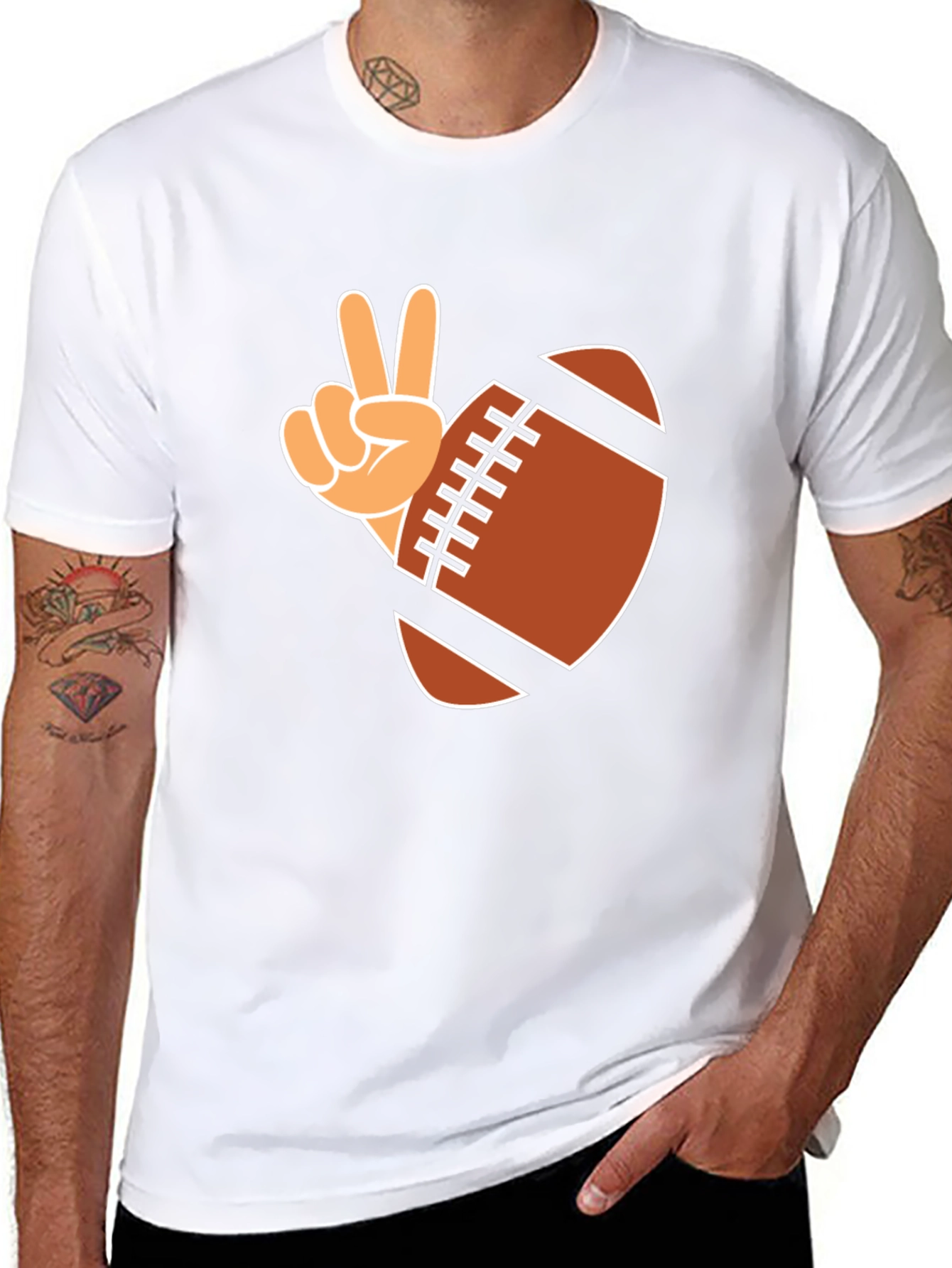 Football Peace Sign Graphic Tee