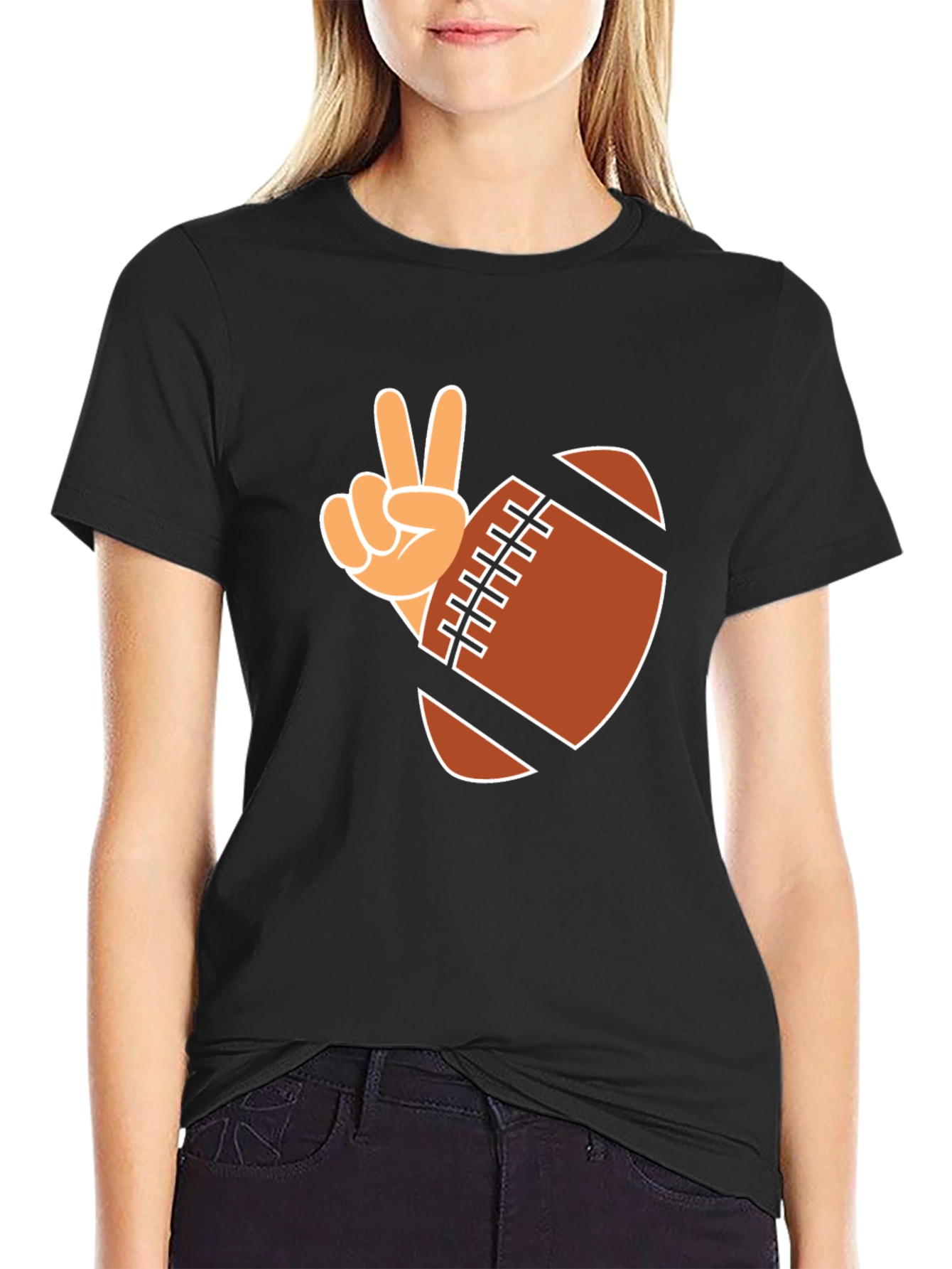 Football Peace Sign Graphic Tee