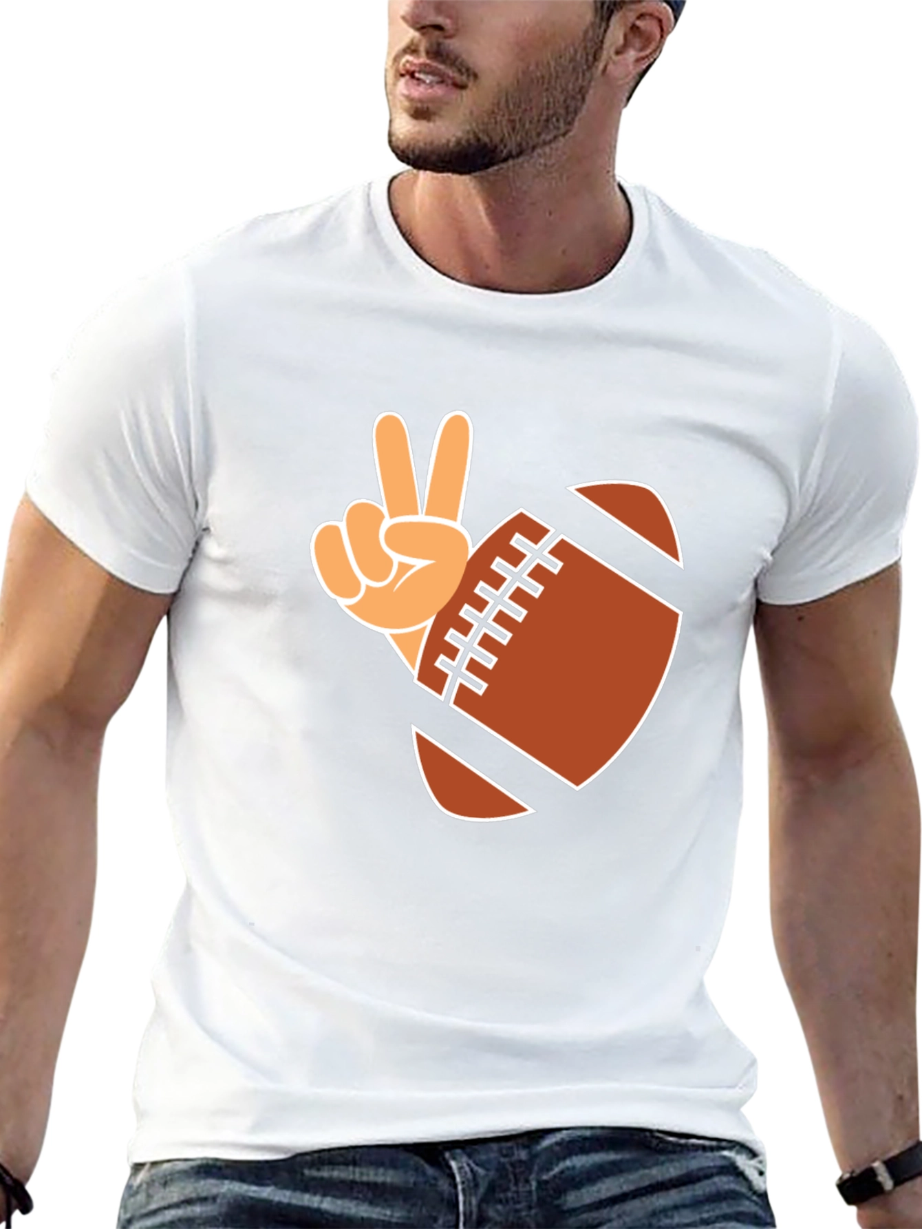 Football Peace Sign Graphic Tee