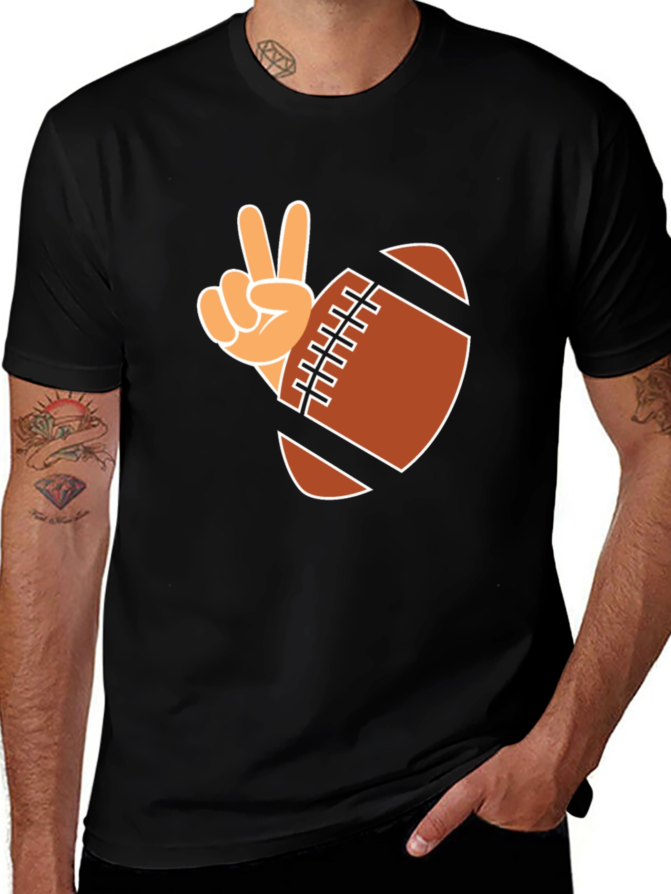 Football Peace Sign Graphic Tee