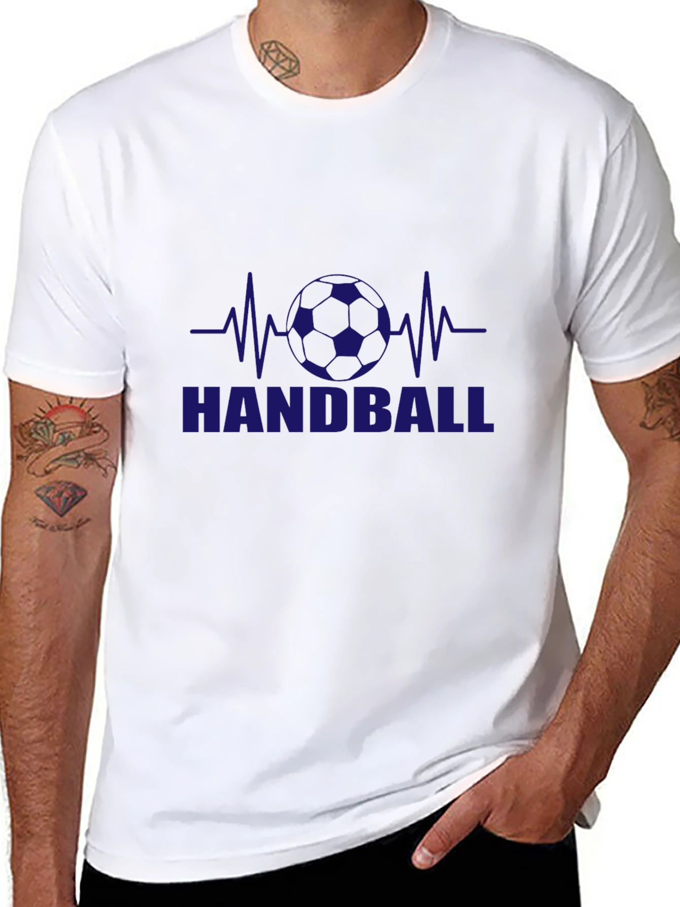 Handball Heartbeat T-Shirt - Black