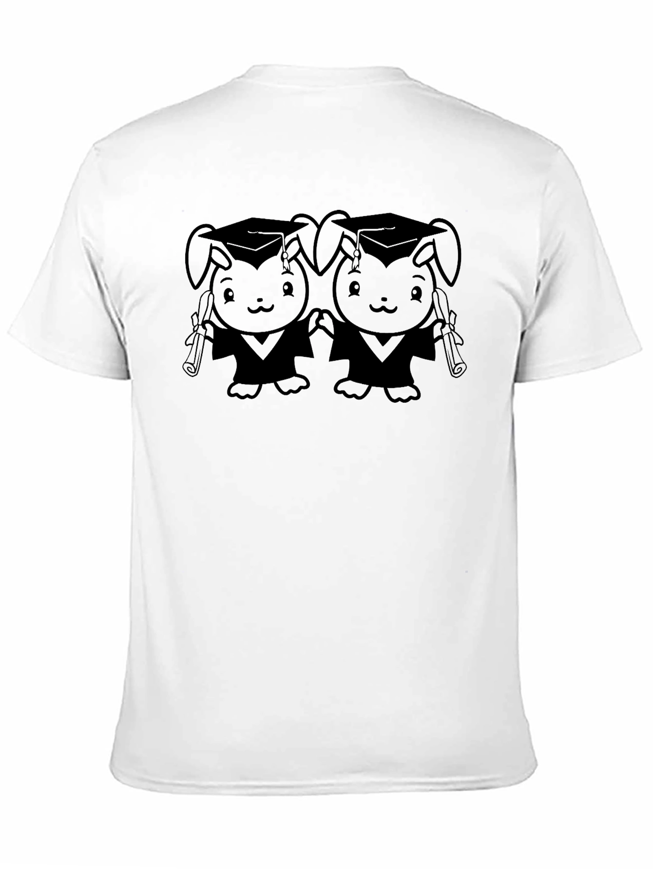 Graduation Bunny Graphic Tee - Black