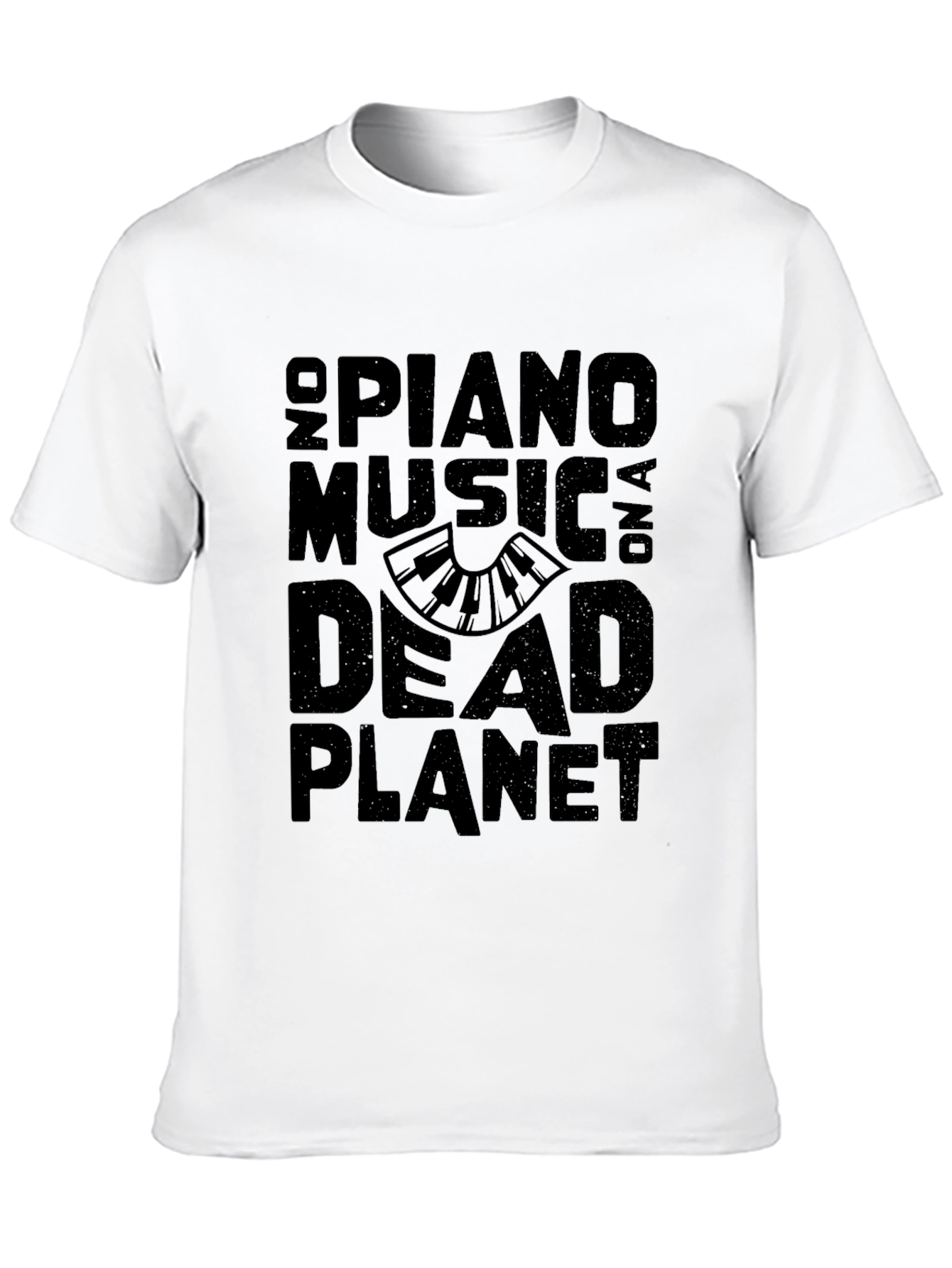 No Piano Music On A Dead Planet Black T-Shirt