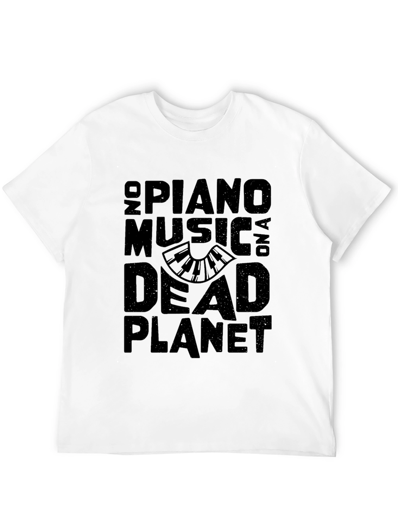 No Piano Music On A Dead Planet Black T-Shirt