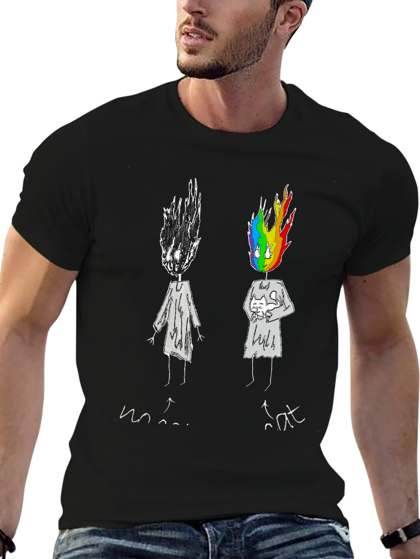 Emotional Rainbow Head Graphic Tee