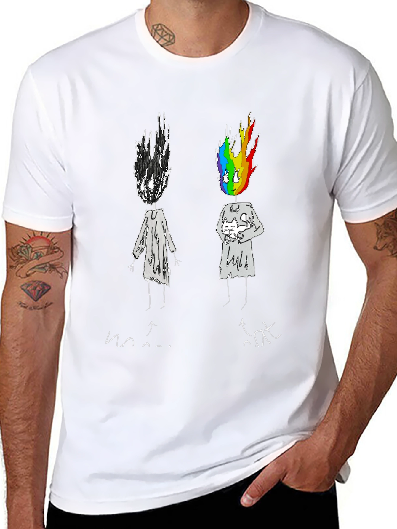 Emotional Rainbow Head Graphic Tee