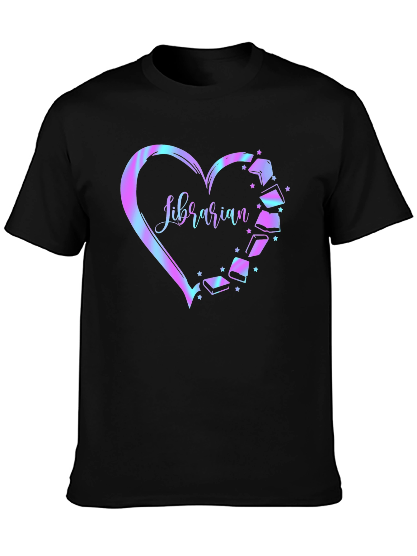 Librarian Heart Books Graphic T-Shirt