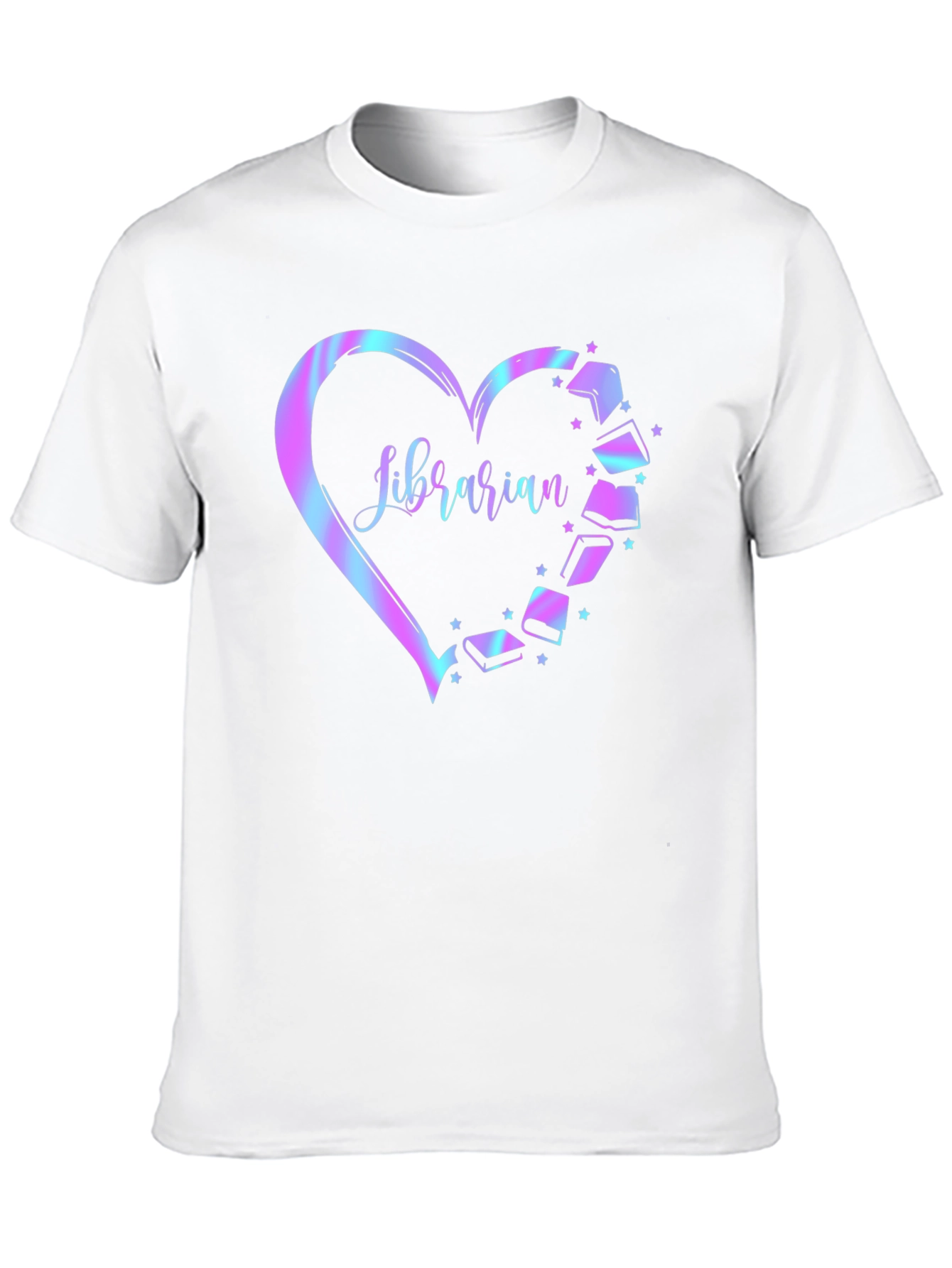 Librarian Heart Books Graphic T-Shirt