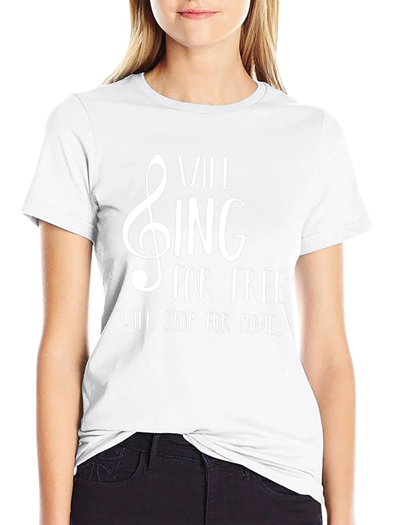 Will Sing For Free Black T-Shirt