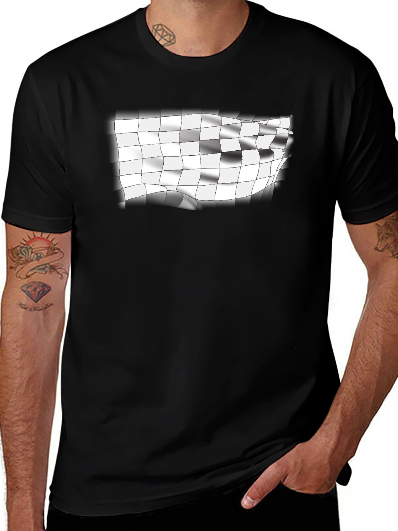 Checkered Flag Graphic Tee - Racing Fan T-Shirt
