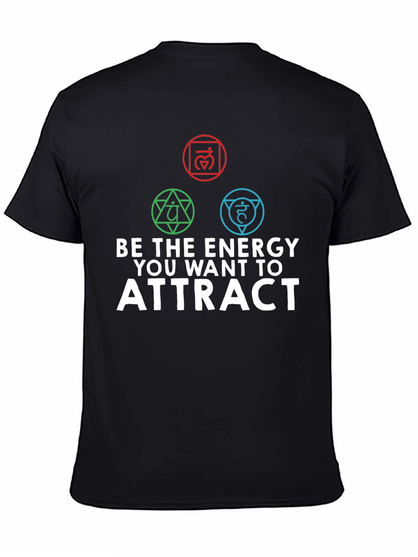 Energy Chakra Black Graphic T-Shirt for Men
