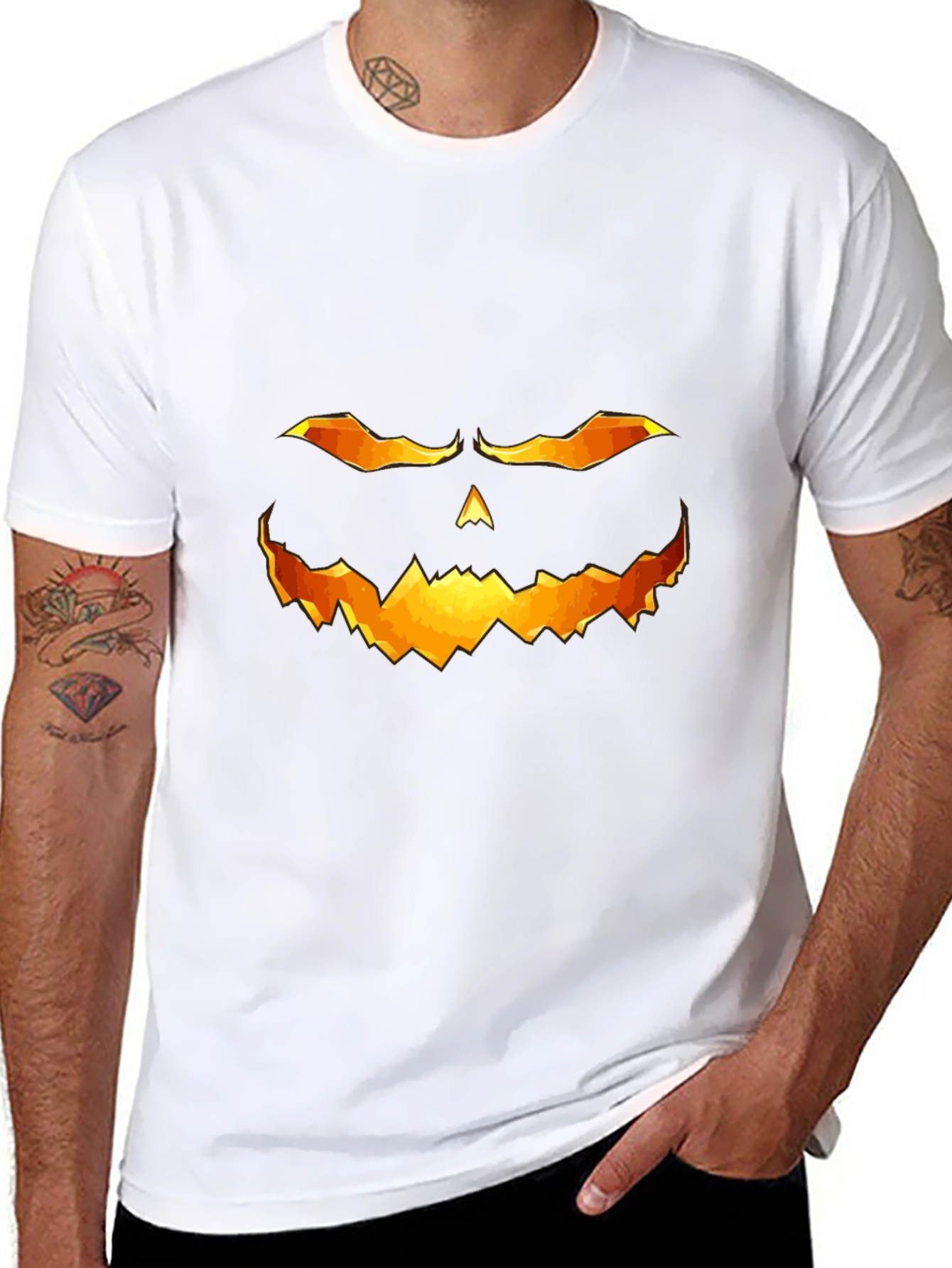 Halloween Pumpkin Face Graphic T-Shirt