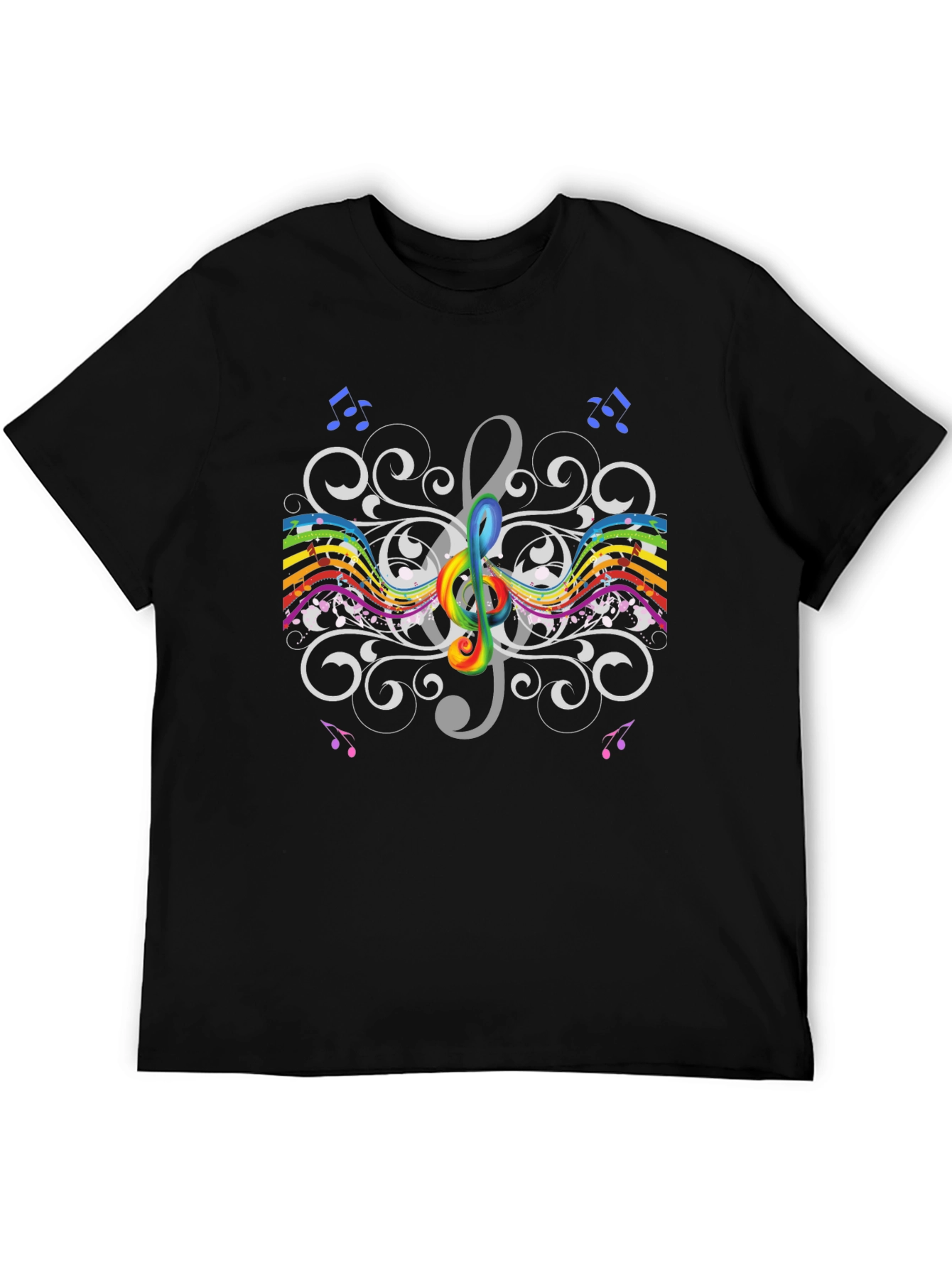 Rainbow Treble Clef Music T-Shirt - Artistic Design