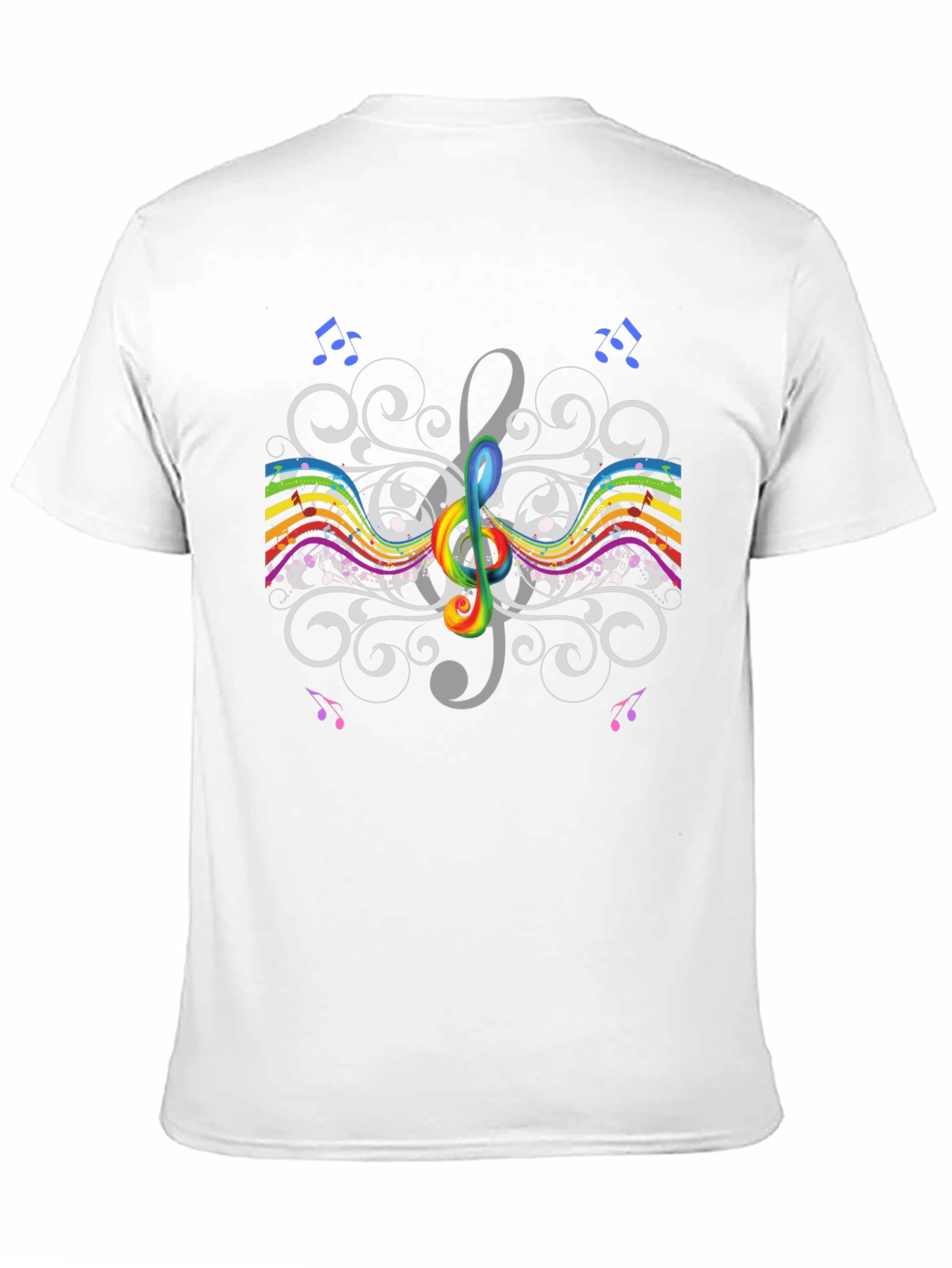 Rainbow Treble Clef Music T-Shirt - Artistic Design