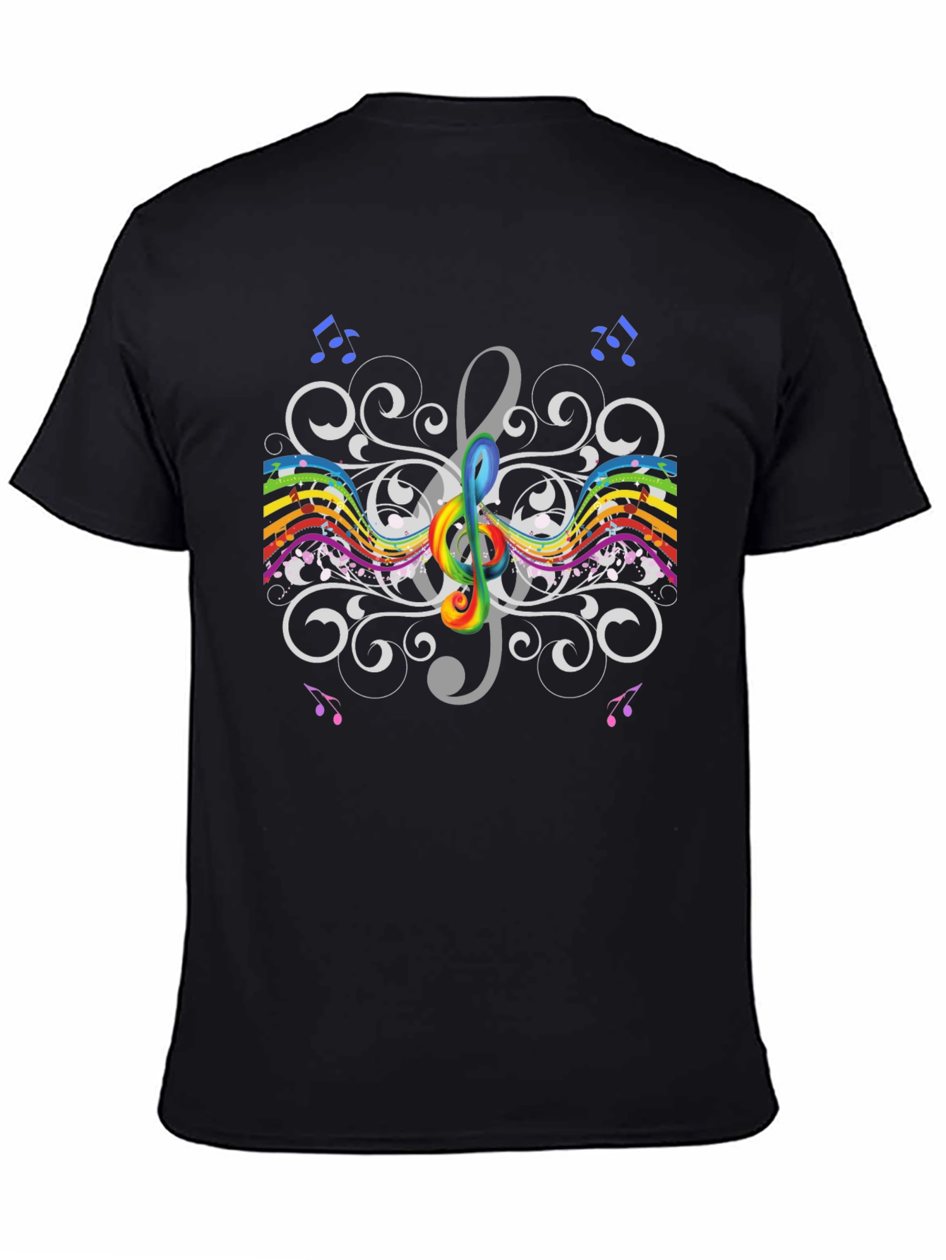 Rainbow Treble Clef Music T-Shirt - Artistic Design