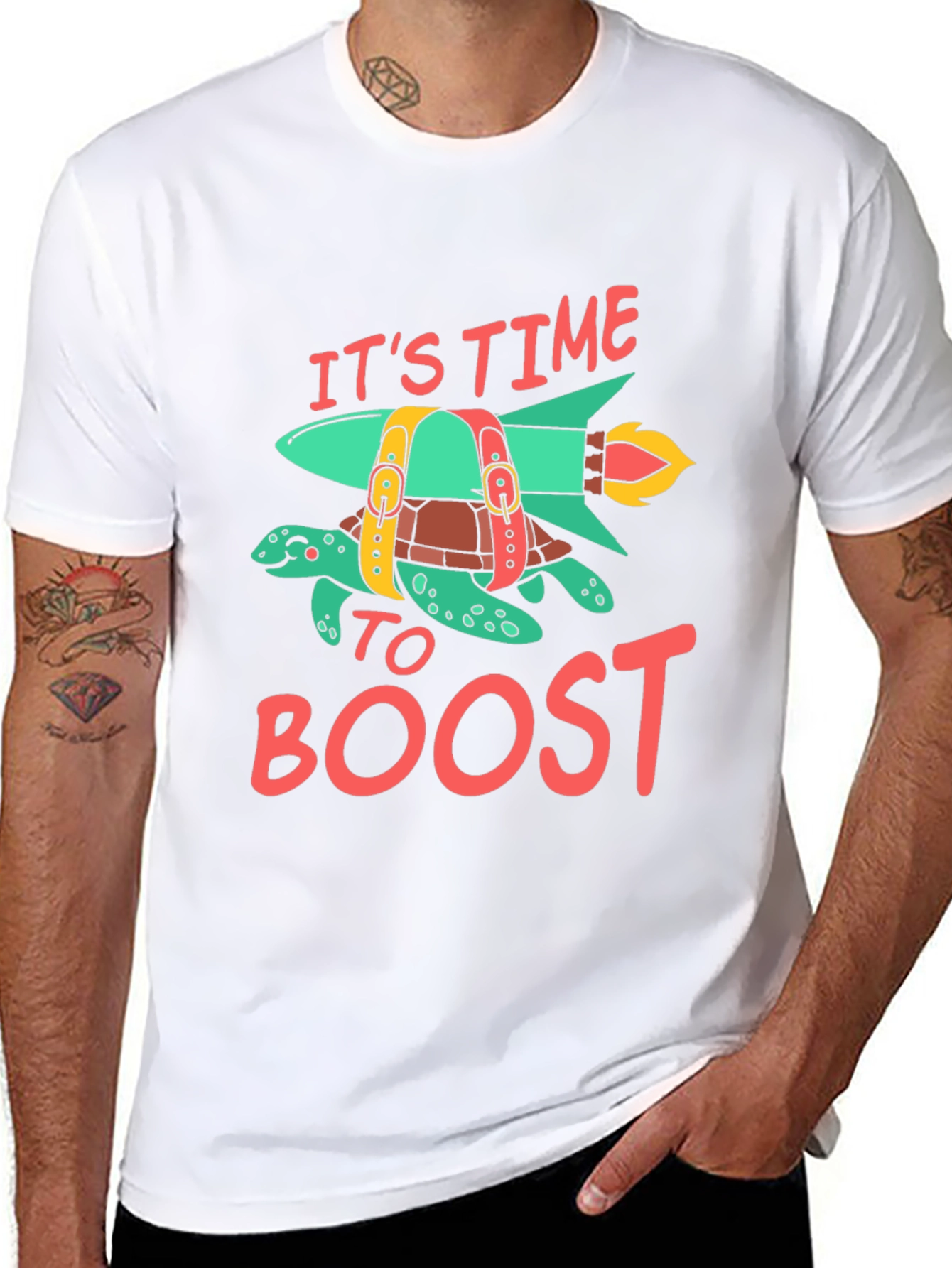 Time to Boost Rocket Turtle Graphic Tee