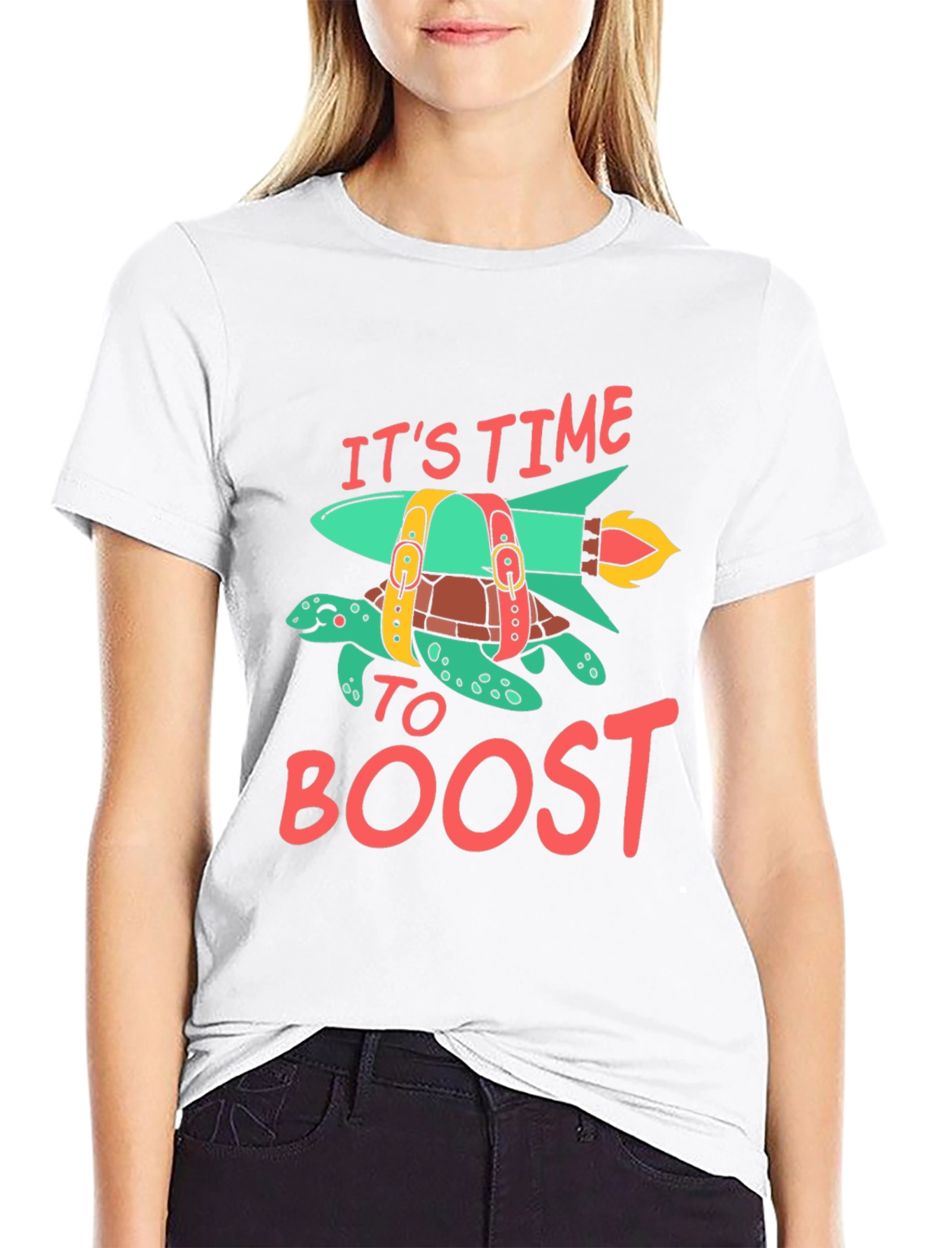 Time to Boost Rocket Turtle Graphic Tee