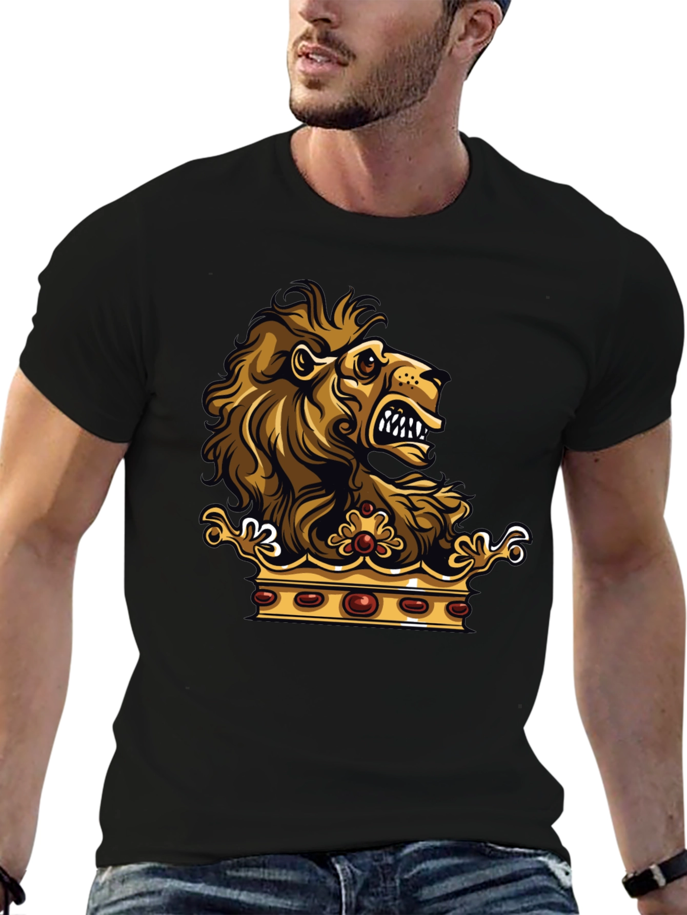 Lion Crown Graphic Black T-Shirt