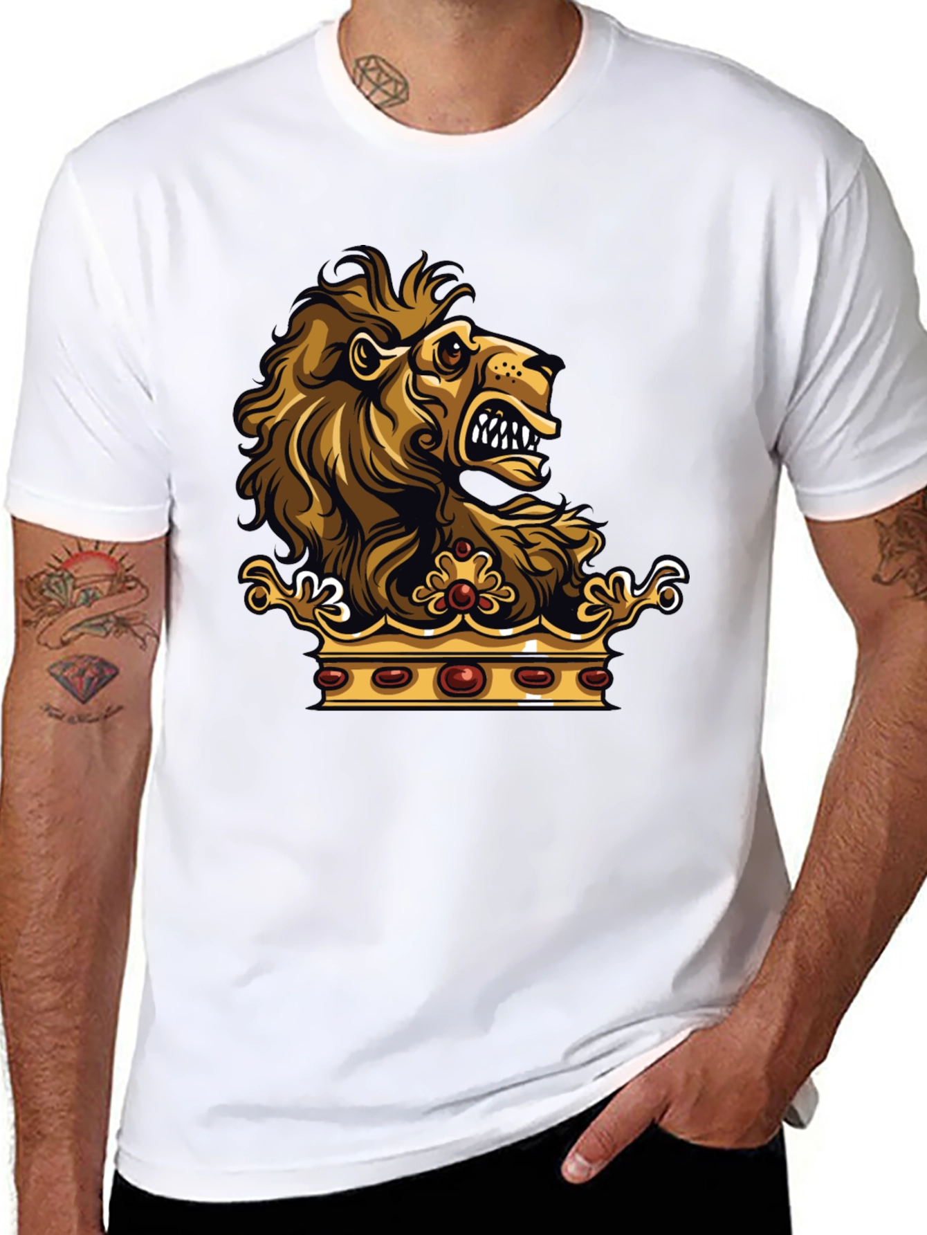 Lion Crown Graphic Black T-Shirt