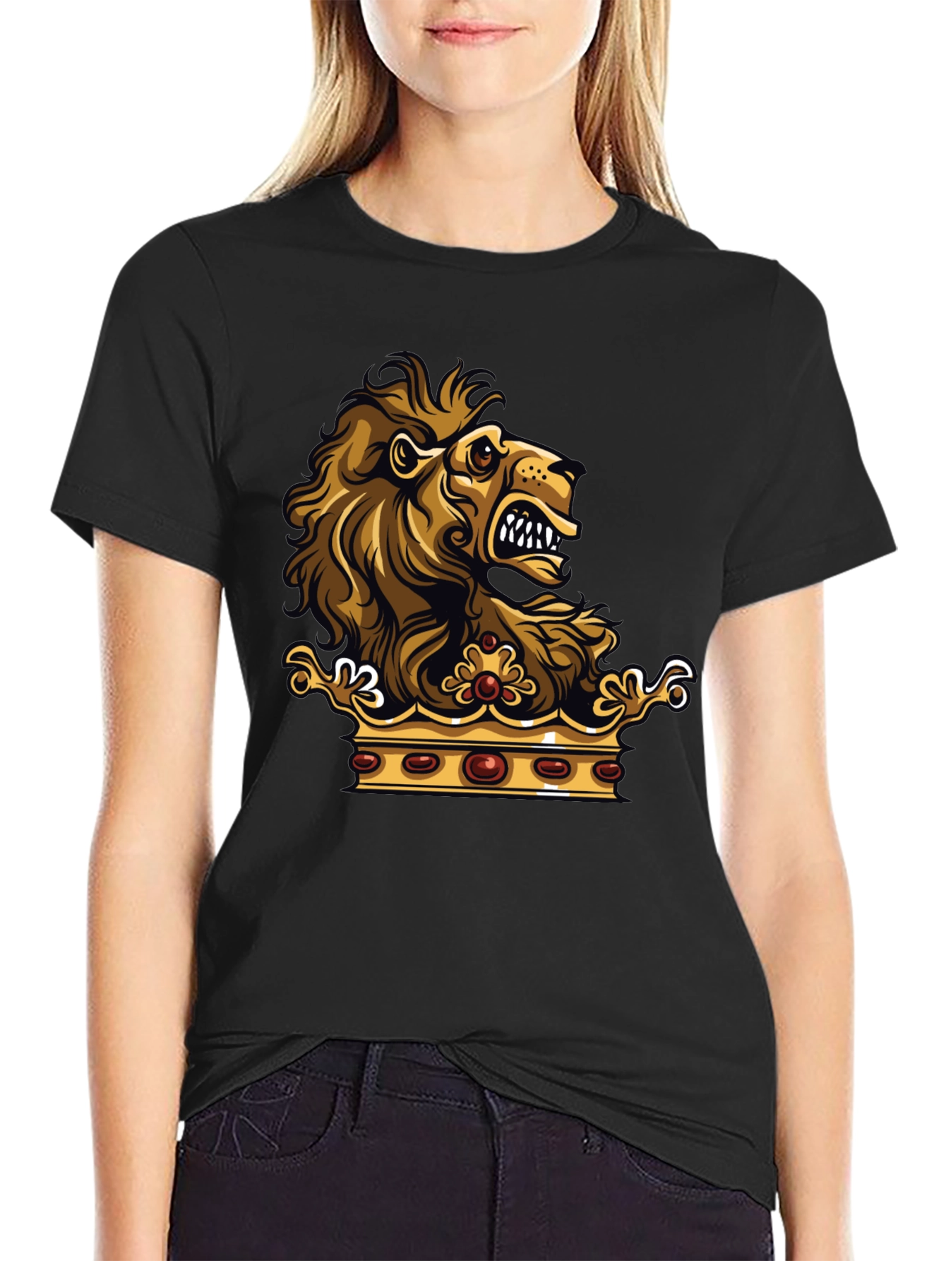 Lion Crown Graphic Black T-Shirt