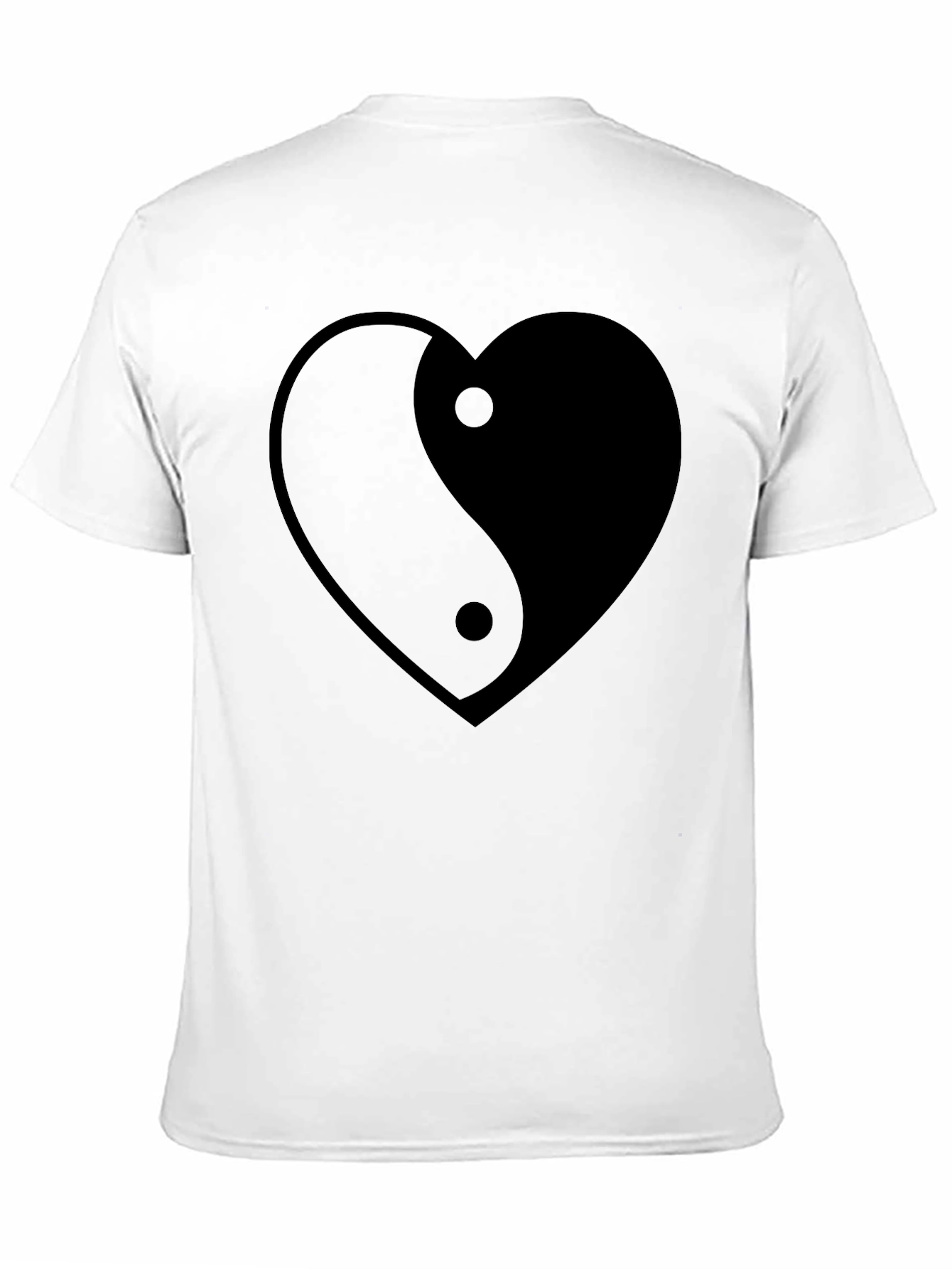 Yin Yang Heart Graphic Tee - Black Unisex T-Shirt