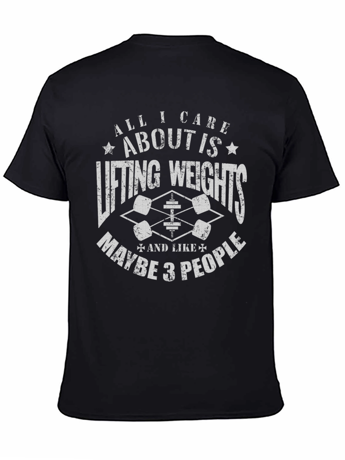 Weightlifting Graphic Tee: Lifting Weights & Maybe 3 People