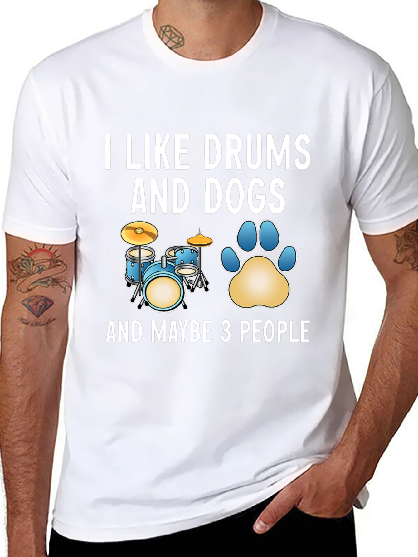 I Like Drums and Dogs Graphic T-Shirt