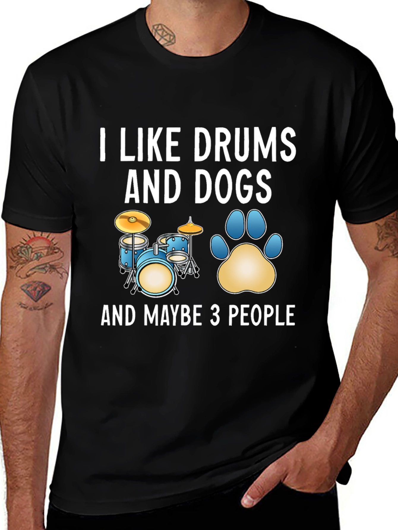 I Like Drums and Dogs Graphic T-Shirt