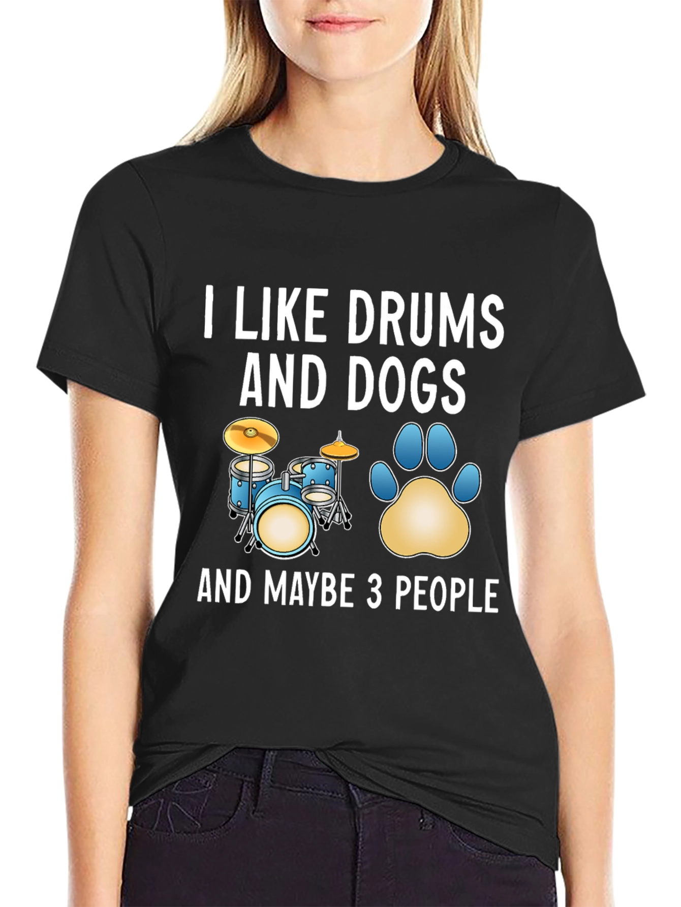 I Like Drums and Dogs Graphic T-Shirt
