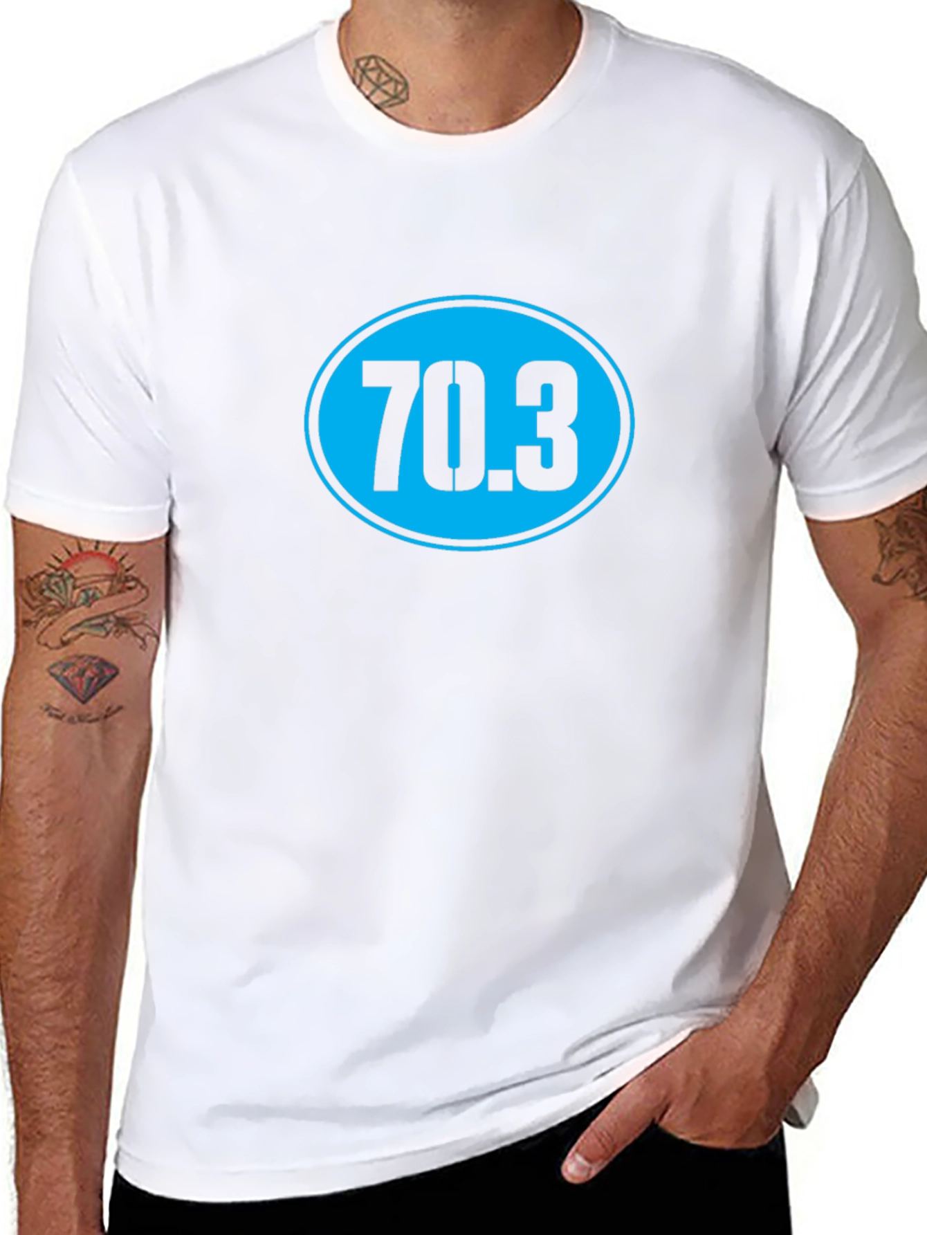 70.3 Triathlon T-Shirt - Black Cotton Tee