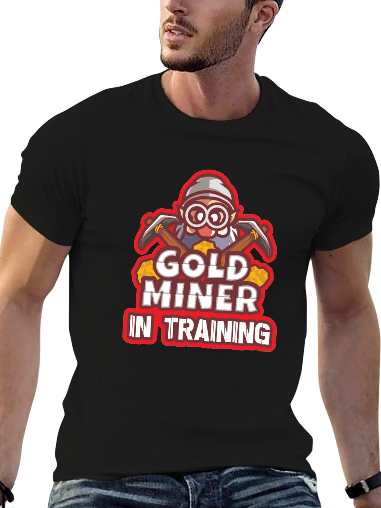 Gold Miner In Training Black T-Shirt