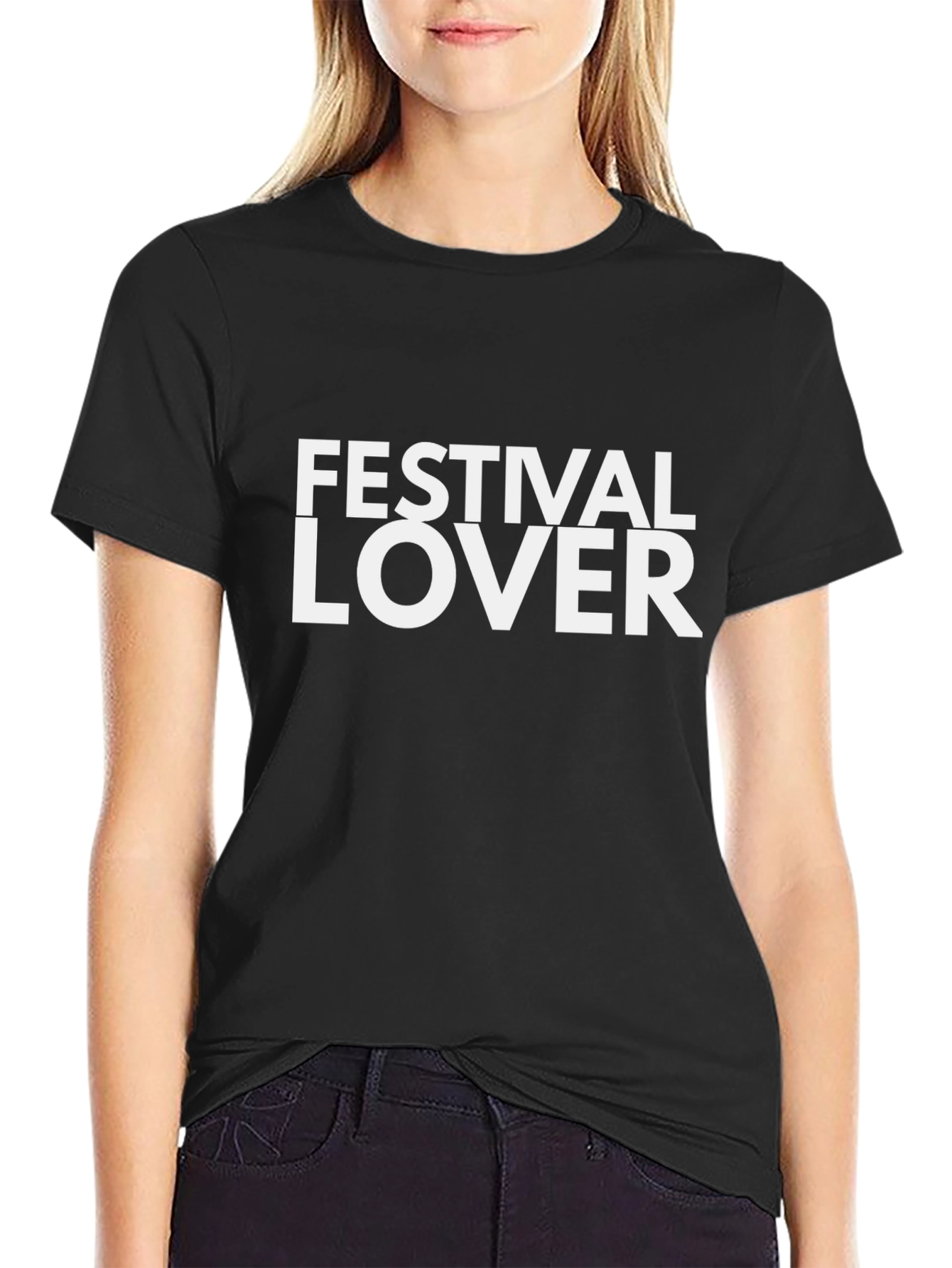 Festival Lover Graphic T-Shirt - Black Cotton Tee