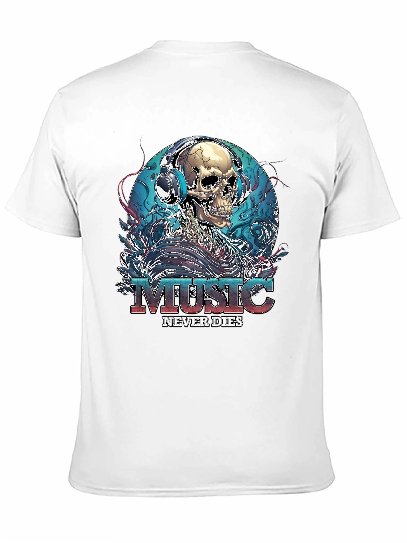 Music Never Dies Skull Graphic Tee
