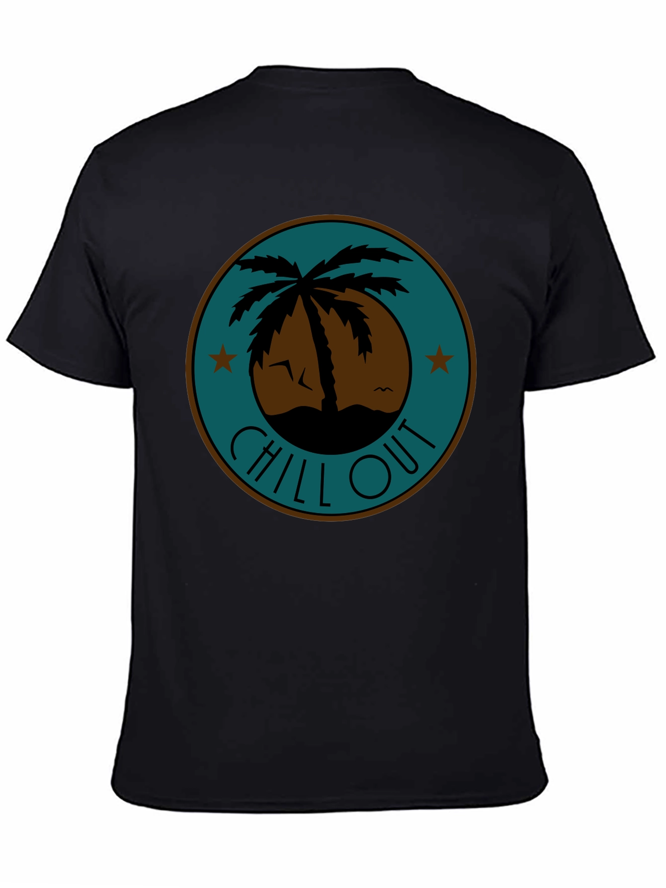 Chill Out Palm Tree Graphic Tee - Relaxed Fit