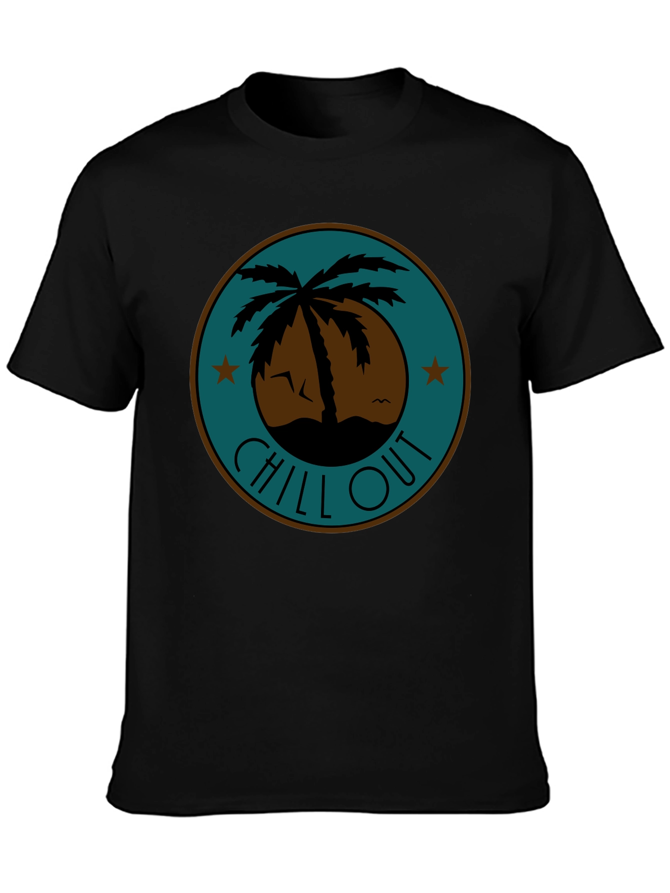 Chill Out Palm Tree Graphic Tee - Relaxed Fit