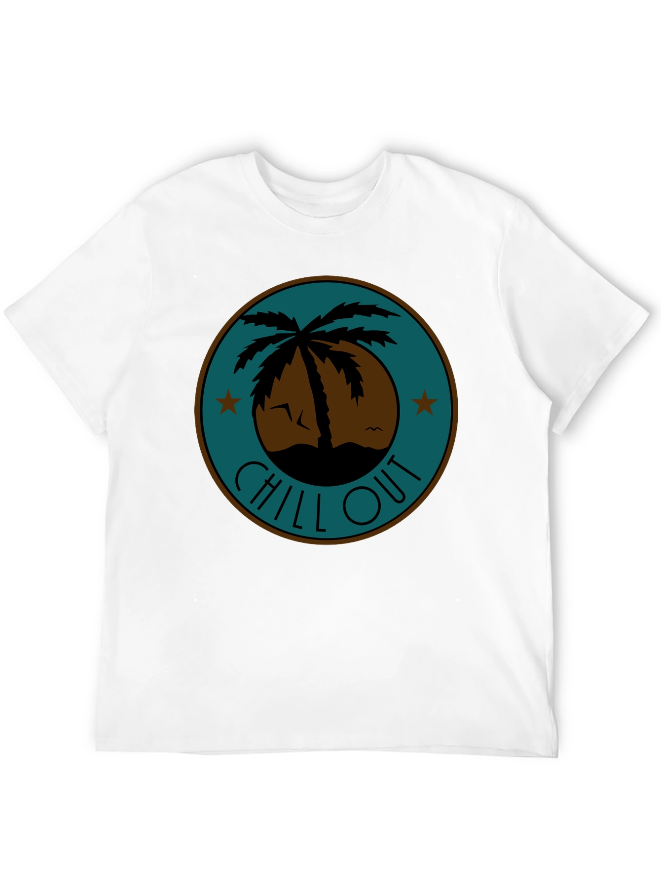 Chill Out Palm Tree Graphic Tee - Relaxed Fit
