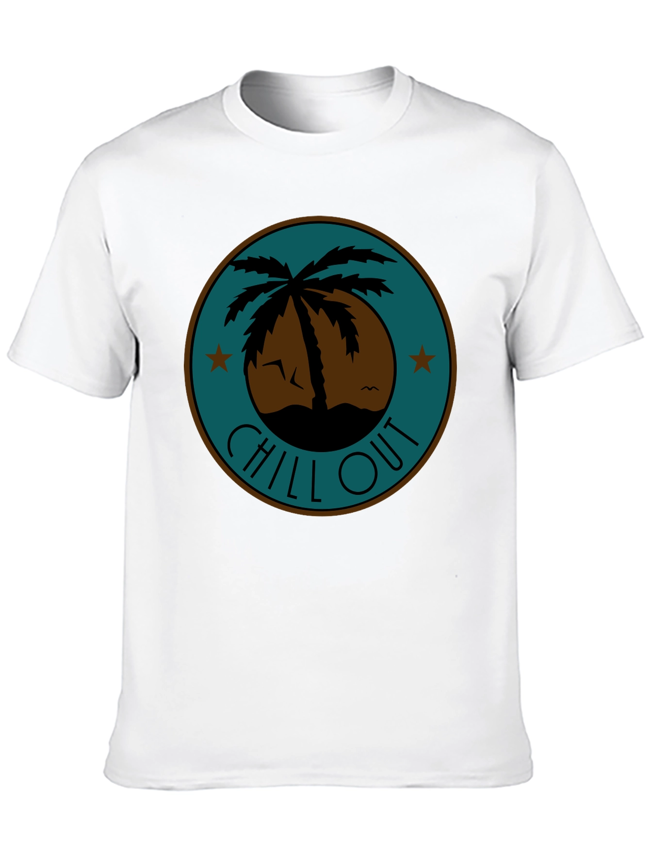 Chill Out Palm Tree Graphic Tee - Relaxed Fit