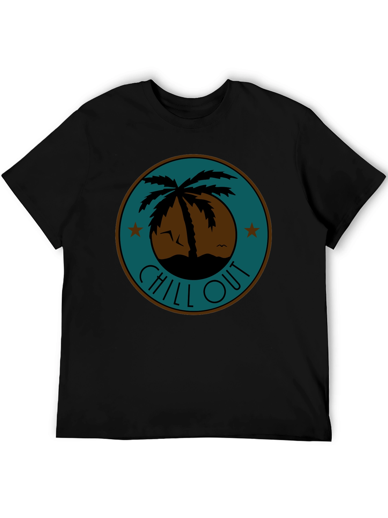 Chill Out Palm Tree Graphic Tee - Relaxed Fit