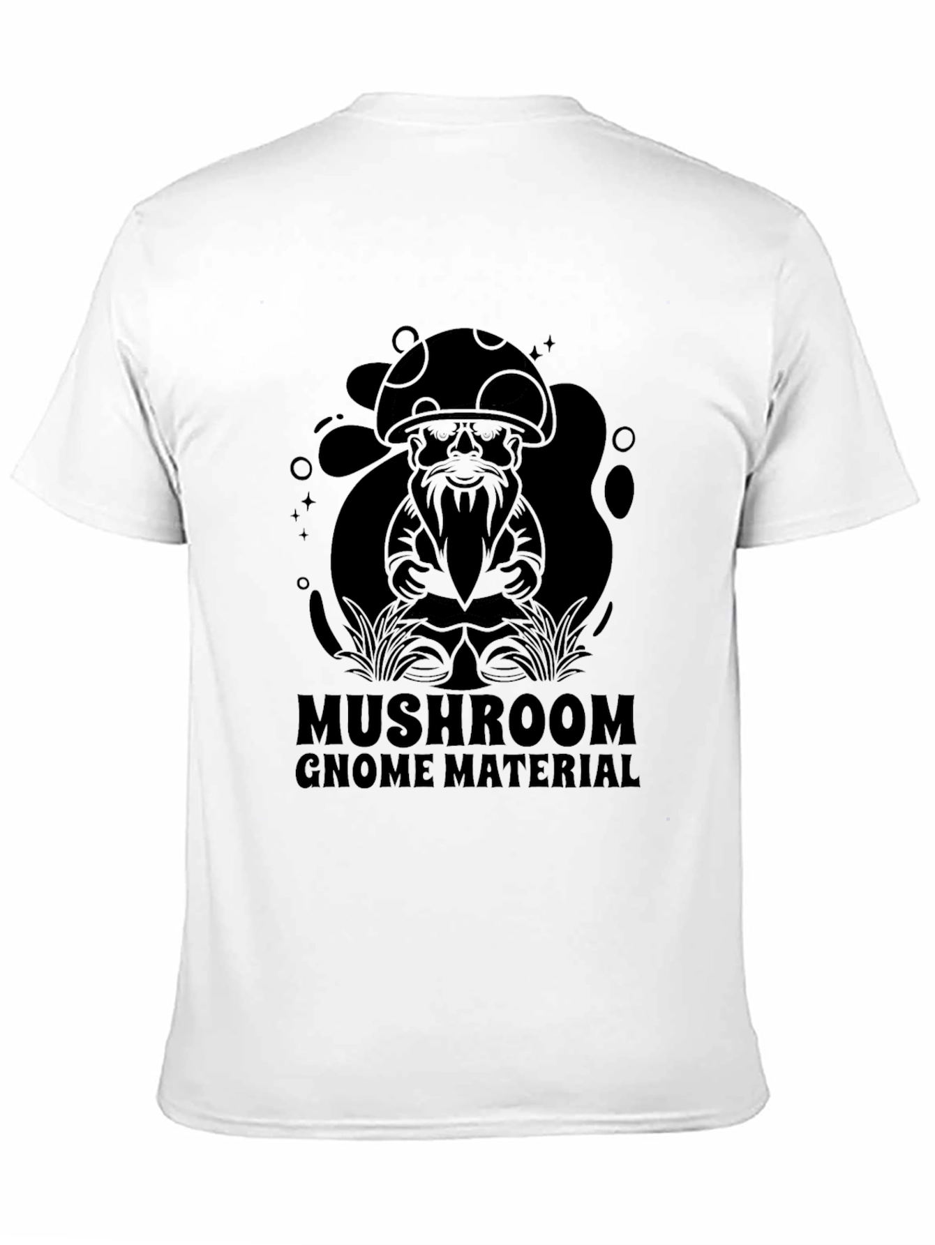 Mushroom Gnome Material Black T-Shirt