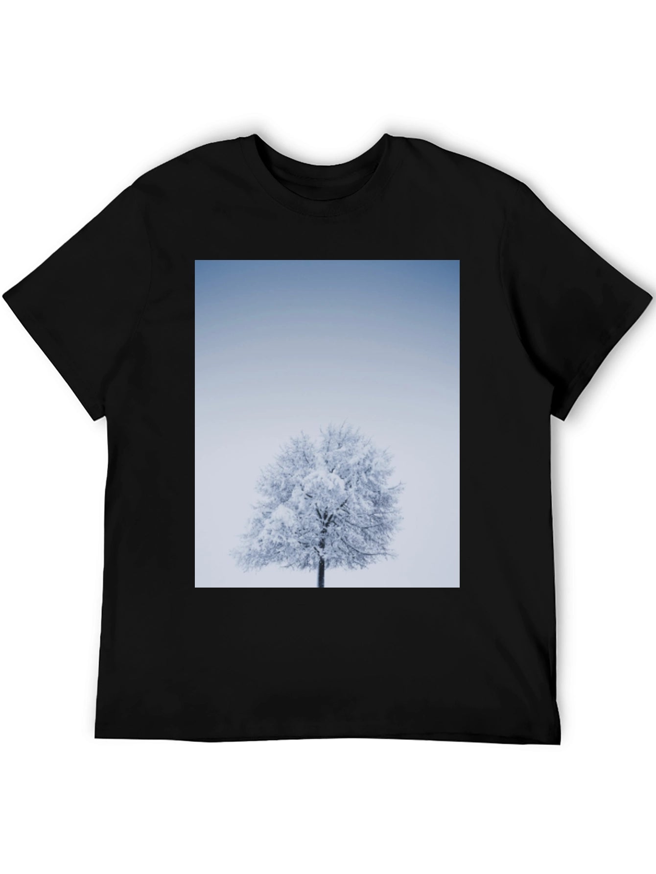 Winter Tree Graphic Tee - Stylish Black T-Shirt