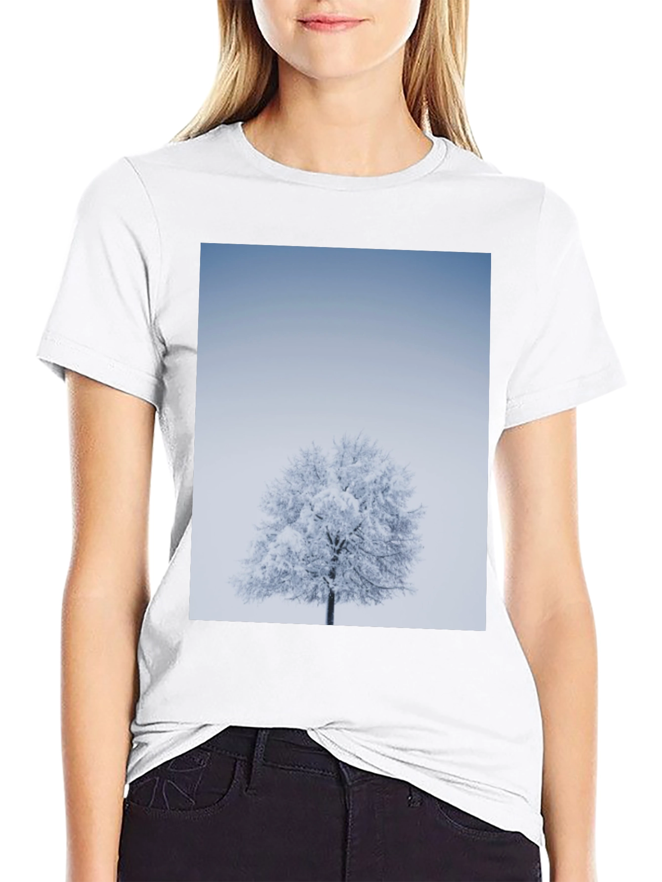 Winter Tree Graphic Tee - Stylish Black T-Shirt