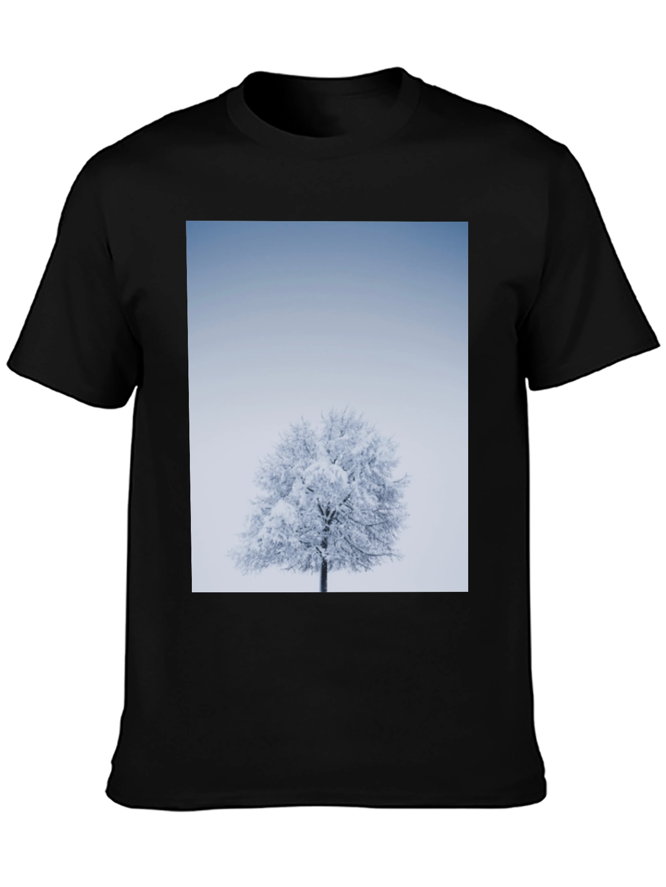 Winter Tree Graphic Tee - Stylish Black T-Shirt
