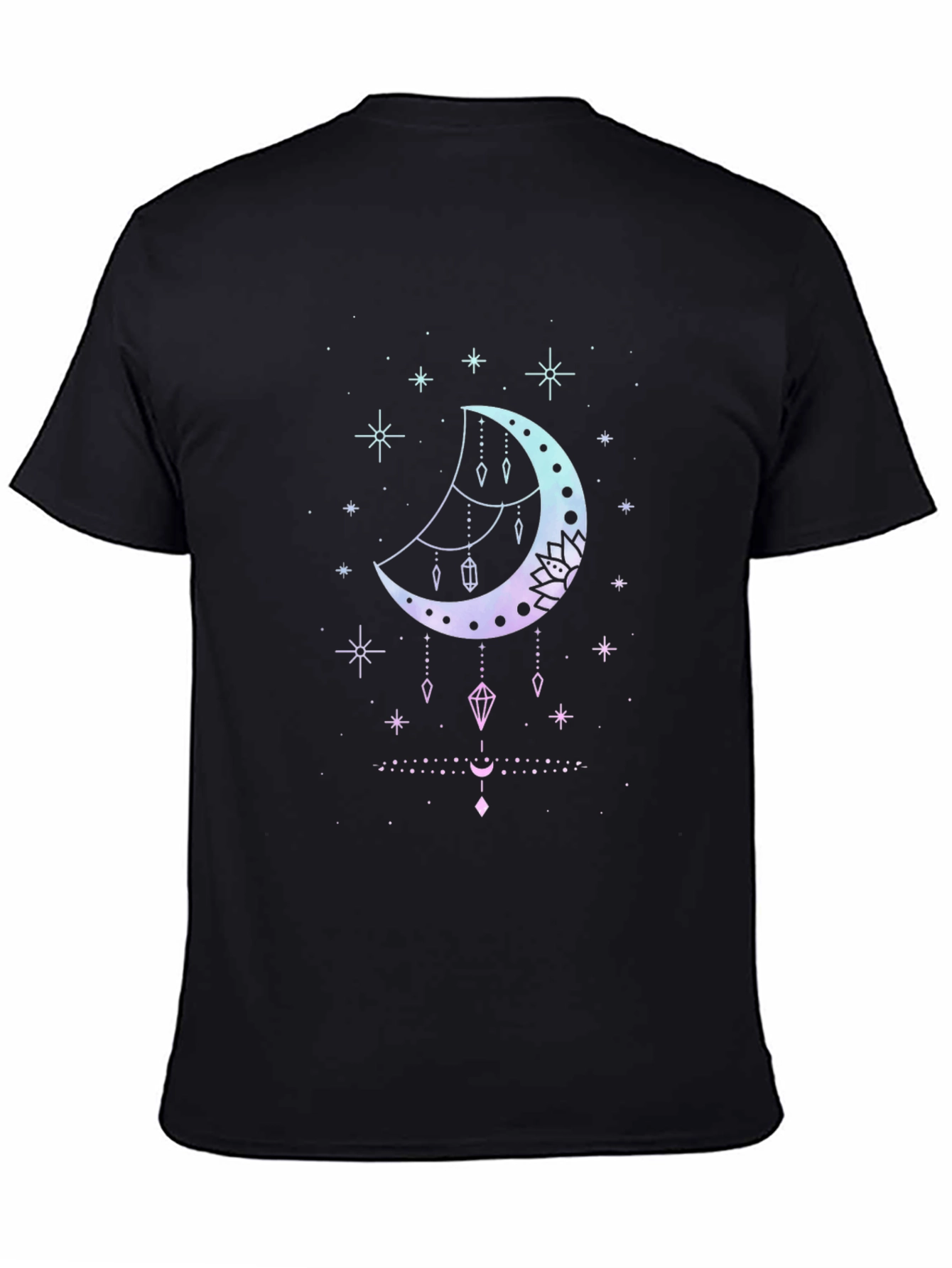 Celestial Moon Graphic Tee - Black