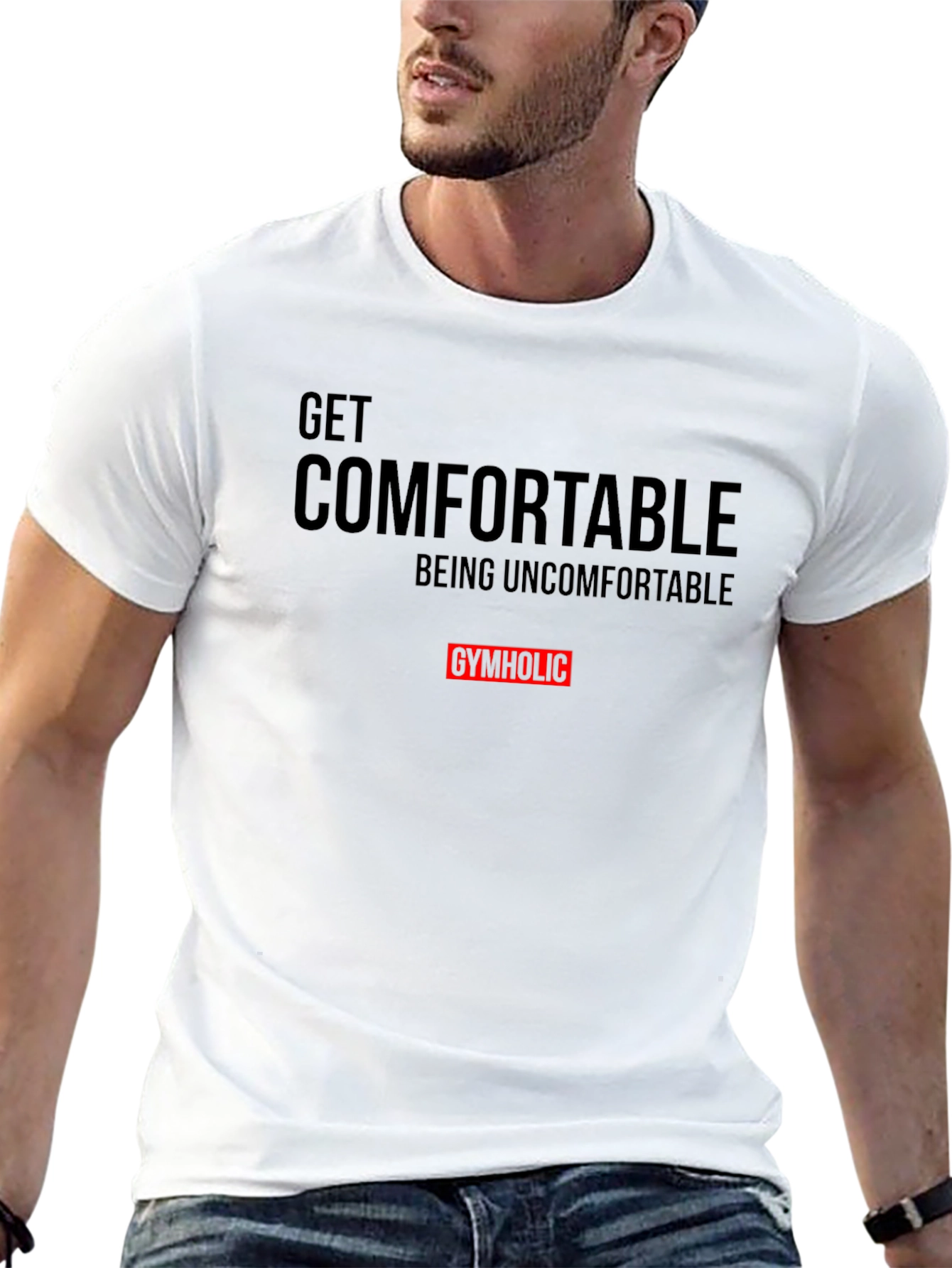 Get Comfortable Gymholic Black T-Shirt