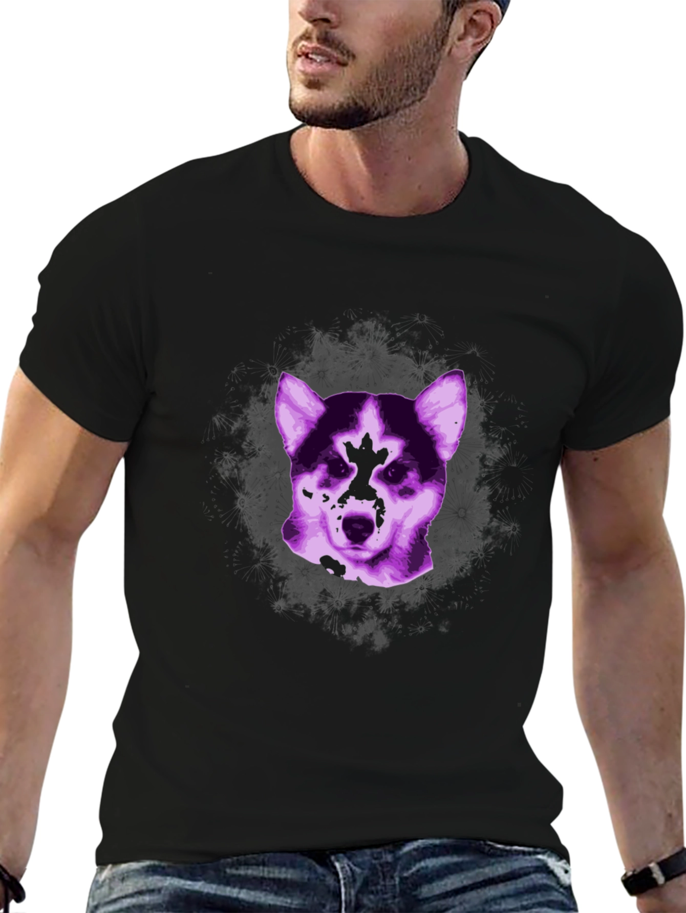 Dog Graphic Tee - Stylish Unisex Black T-Shirt